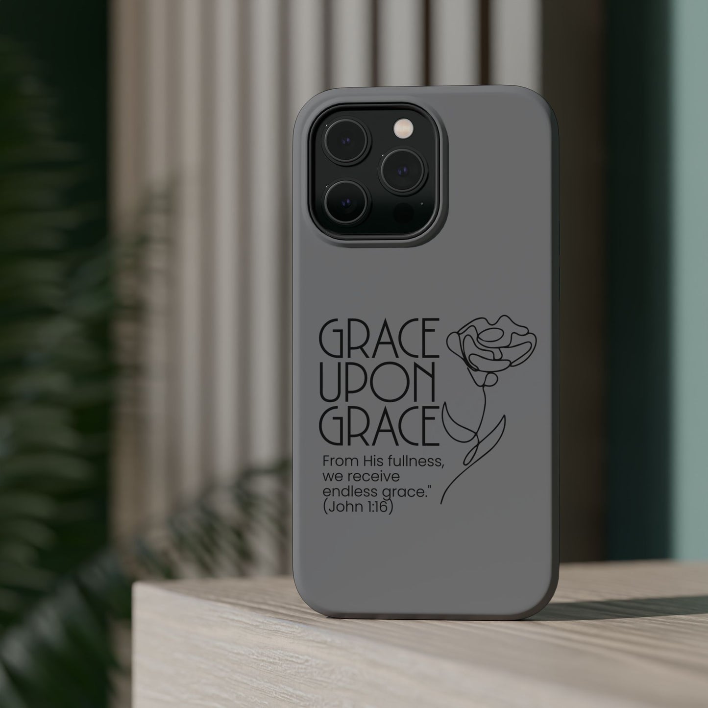 Inspirational Magnetic Phone Case - 'Grace Upon Grace' Design