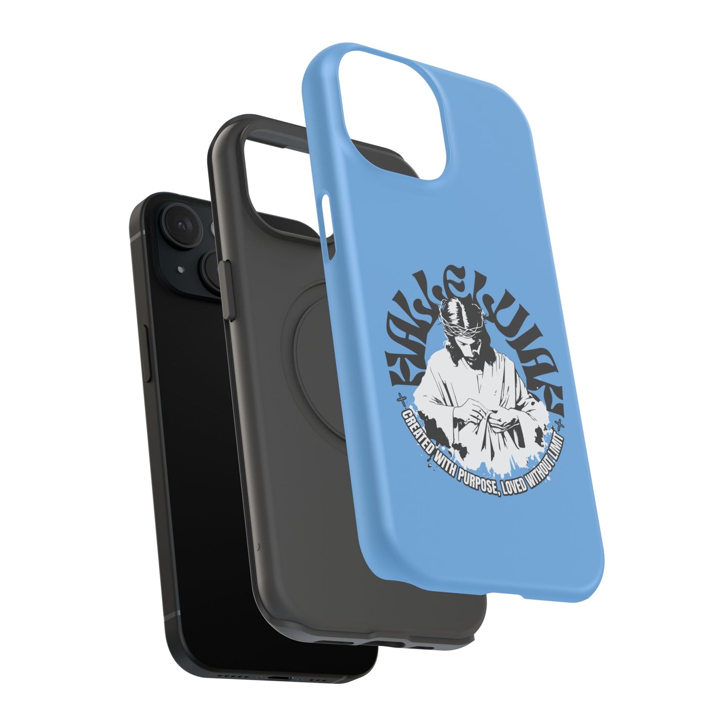 Durable Impact-Resistant Phone Case - 'Created with Purpose, Loved Without Limits' Design