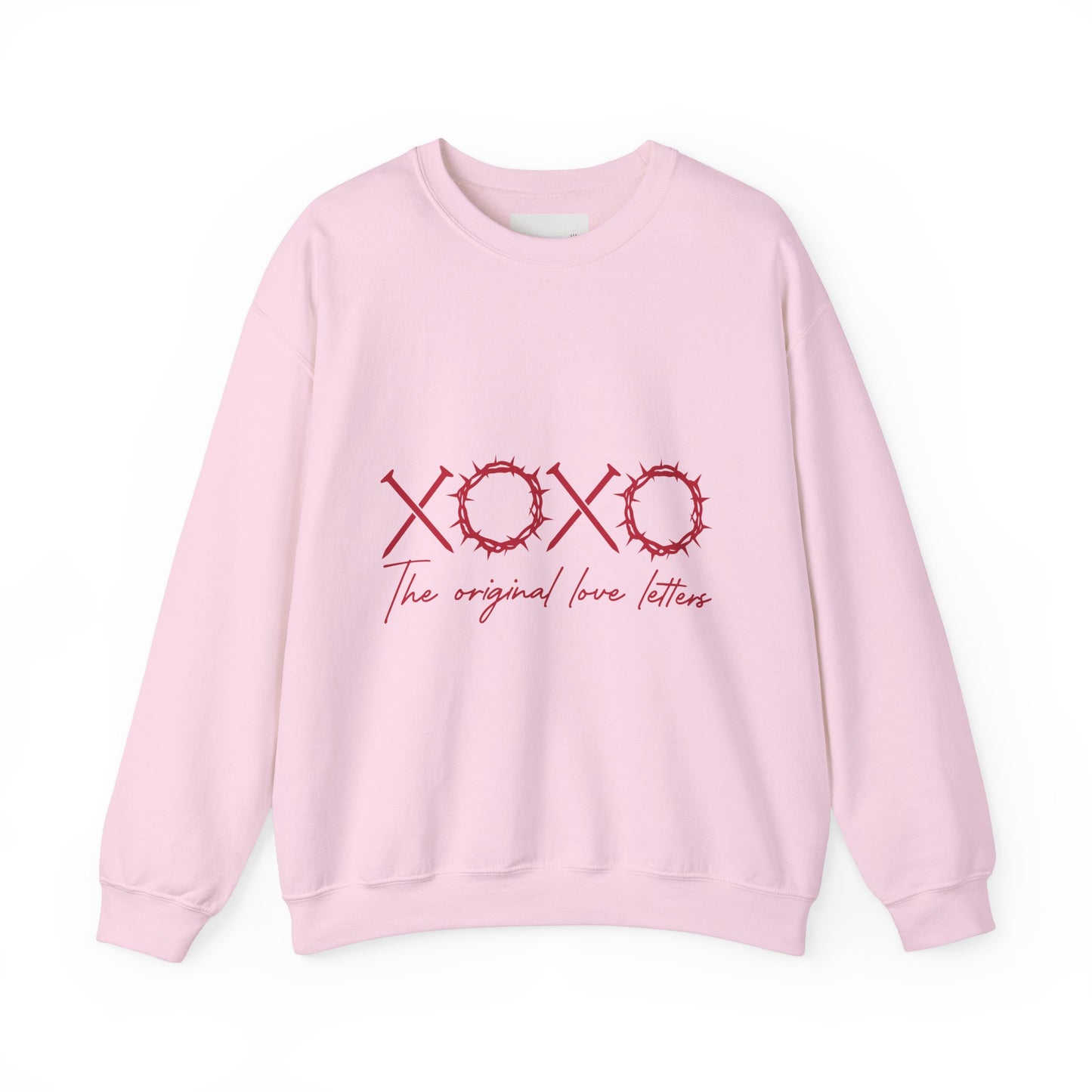 XOXO Love Letters Crewneck Sweatshirt, Unisex Valentines Gift, Cozy Sweatshirt, Perfect for Couples, Romantic Apparel, Casual Wear