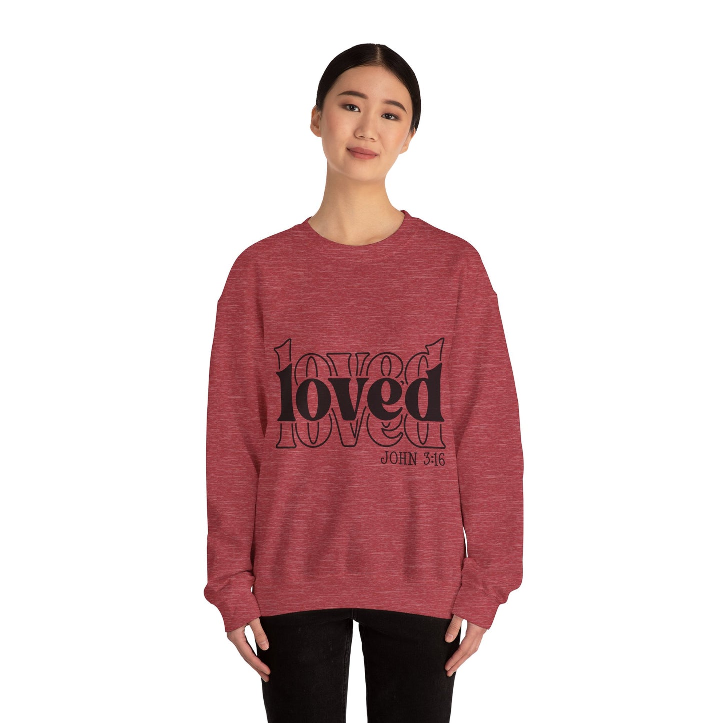 Loved Crewneck Sweatshirt | Cozy Christian Apparel, Perfect for Faith Events, Gift for Her, Church Outfits, Inspirational Fashion