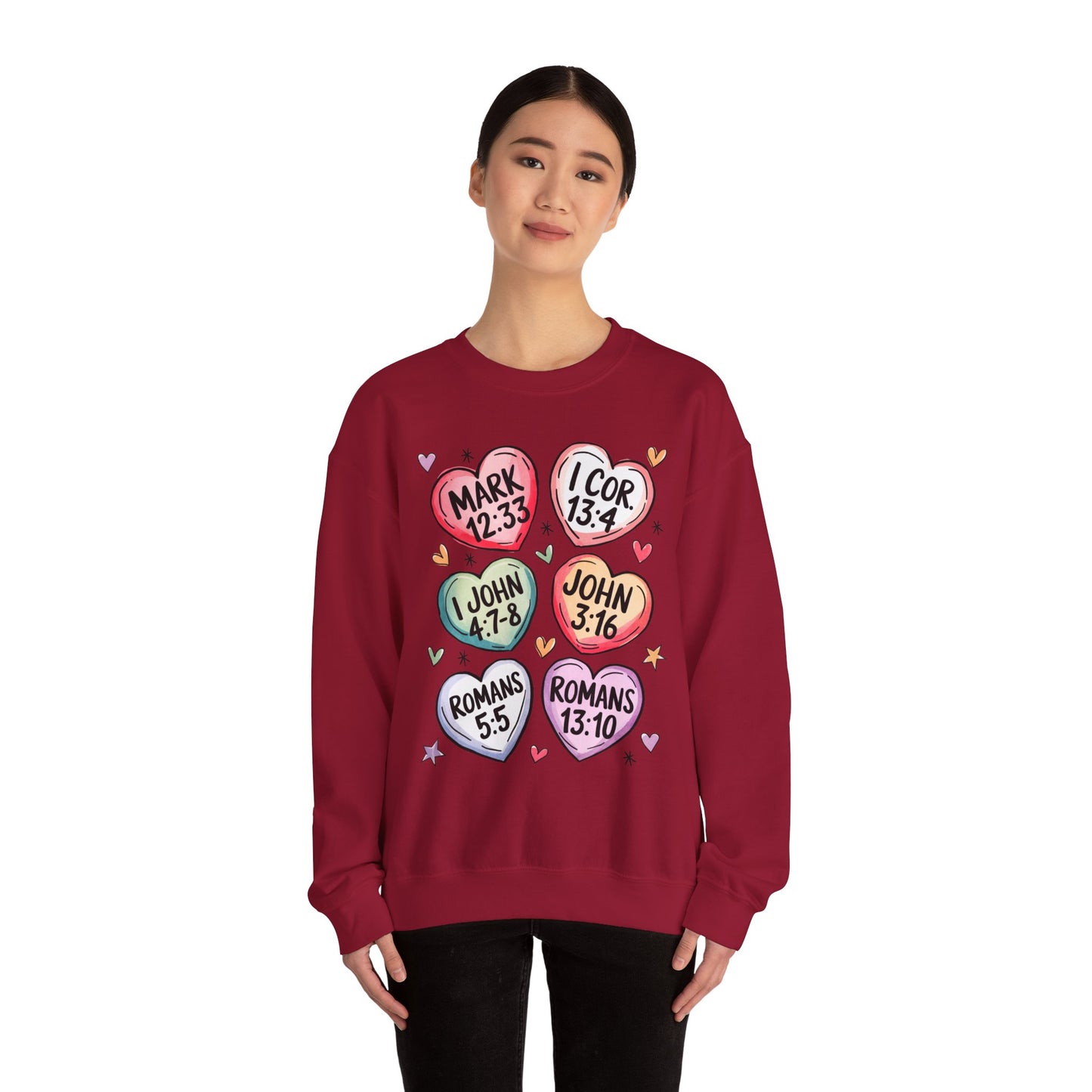 Faith & Love Crewneck Sweatshirt, Cozy Scripture Sweatshirt for Religious Gatherings, Inspirational Gift, Church Outing, Daily Comfort