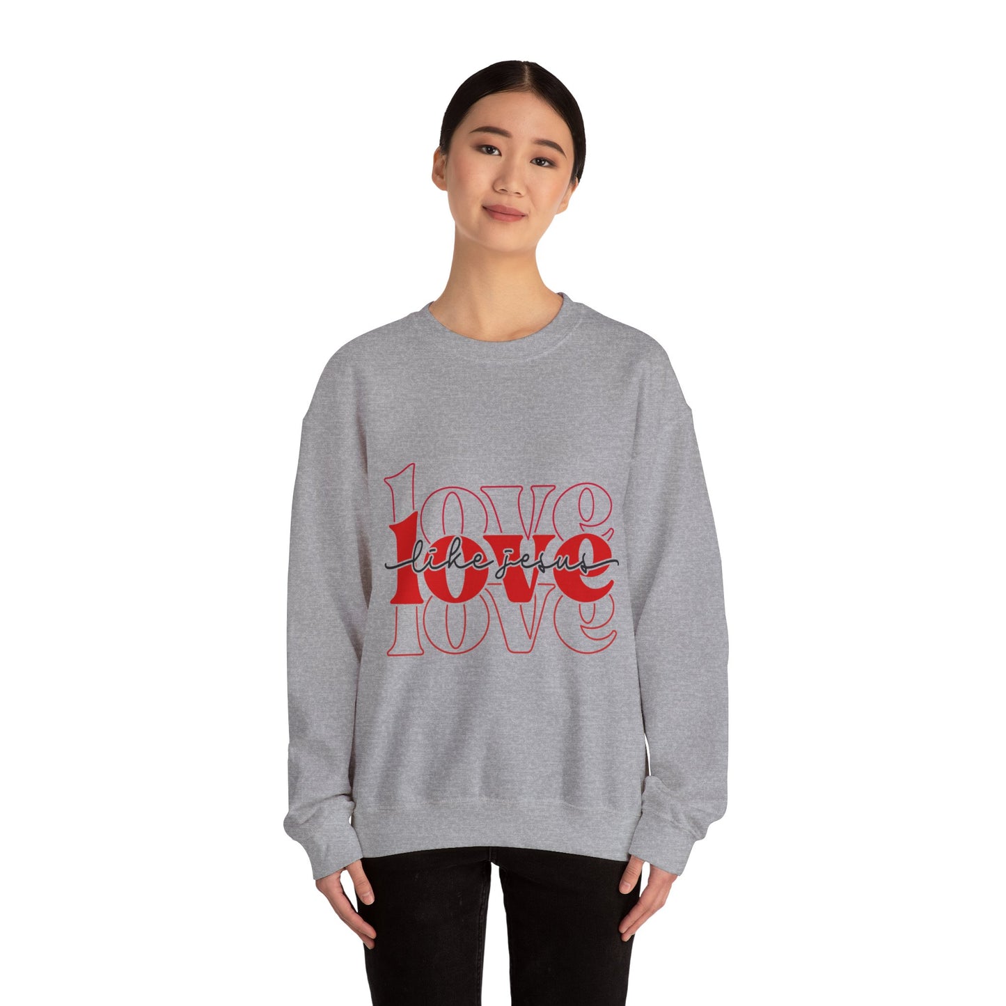 Love Like Jesus Unisex Crewneck Sweatshirt, Cozy Gift for Friends, Casual Wear, Birthday, Valentine's Day, Friendship Apparel