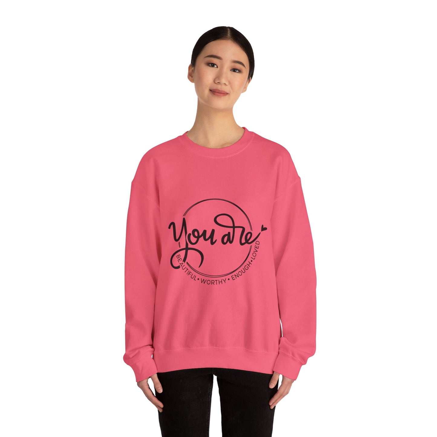 You Are Beautiful Crewneck Sweatshirt, Motivational Sweatshirt, Gifts for Her, Self-Love Apparel, Inspirational Clothing
