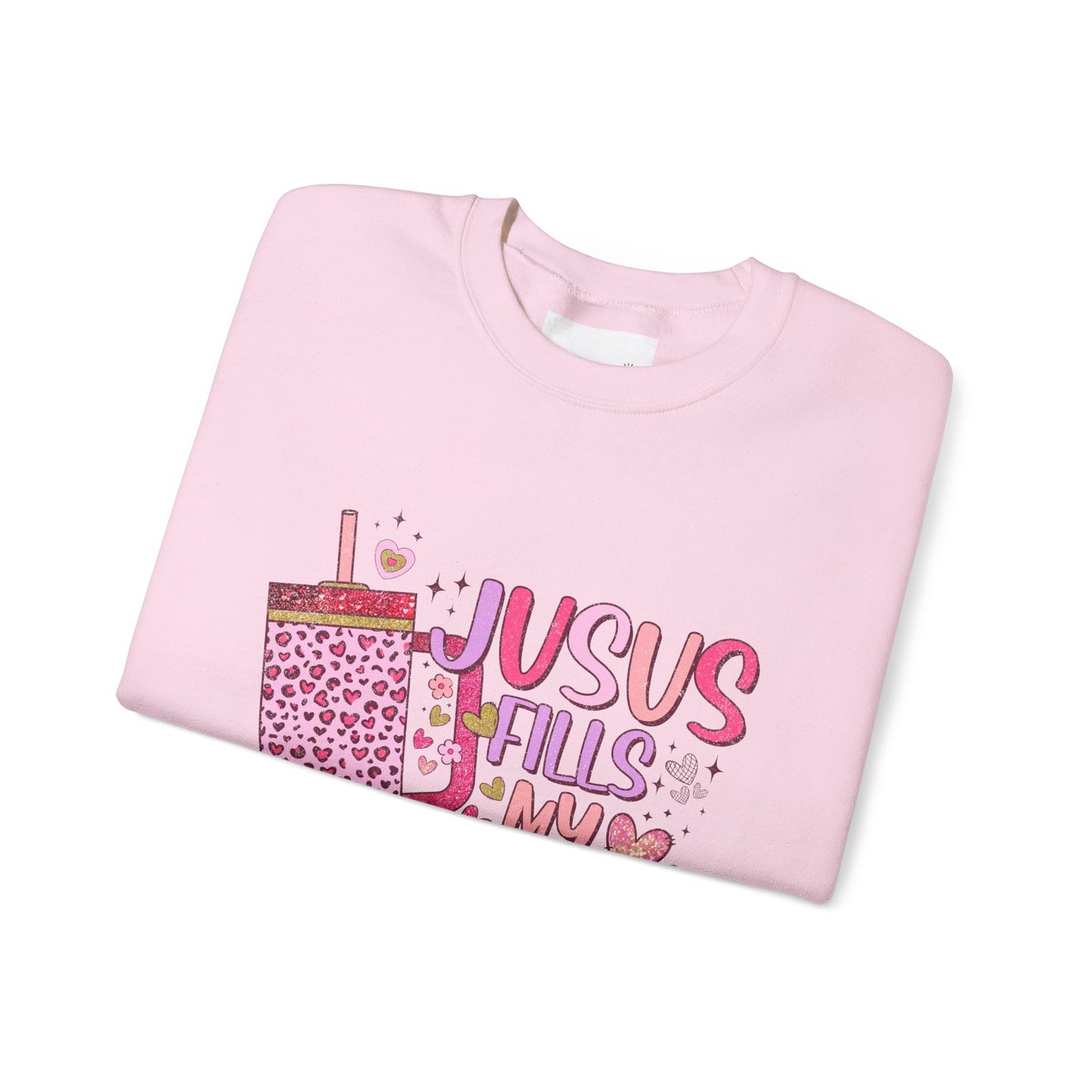 Inspirational Crewneck Sweatshirt - Jesus Fills My Cup, Cozy Faith Apparel, Christian Gift, Spiritual Sweater, Birthday Present, Church