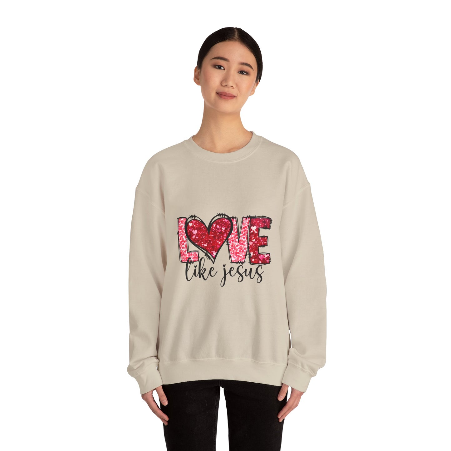 Love Like Jesus Crewneck Sweatshirt, Faithful Christians Gift, Cozy Christian Apparel, Inspirational Sweatshirt, Religious Gifts