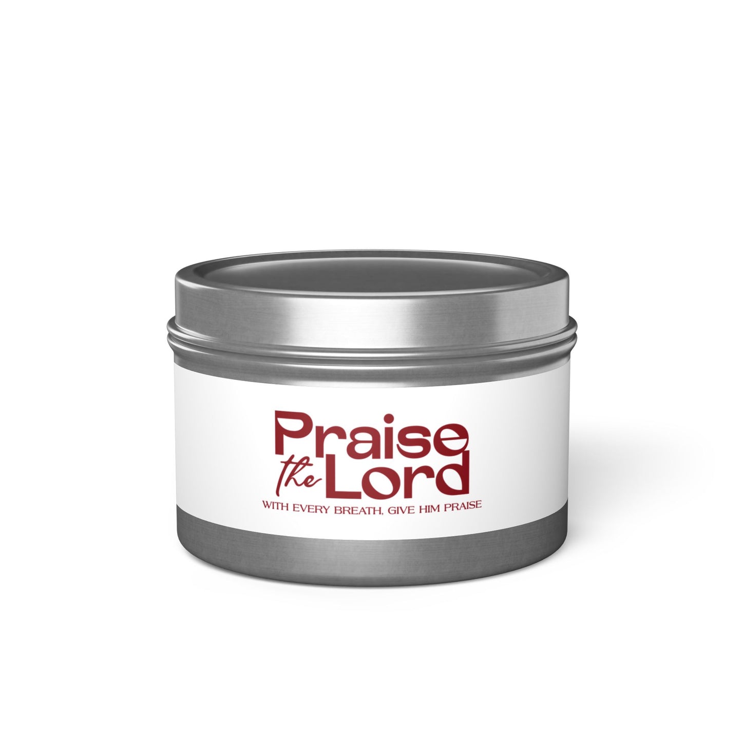 Praise the Lord Tin Candle | Faith Inspired Home Decor, Religious Gift, Prayer Candle, Spiritual Aromatherapy