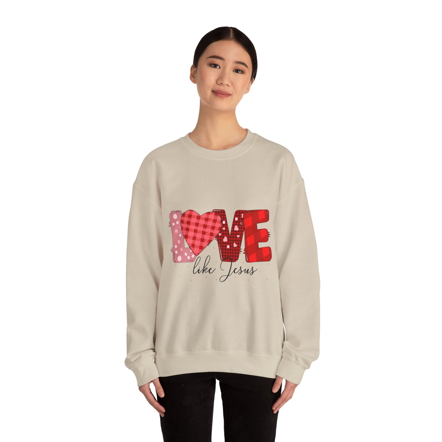 Love Like Jesus Sweatshirt | Cozy Crewneck for Faith & Love | Perfect for Easter, Valentine's Day, Christian Gifts, Casual Wear, Bible Study