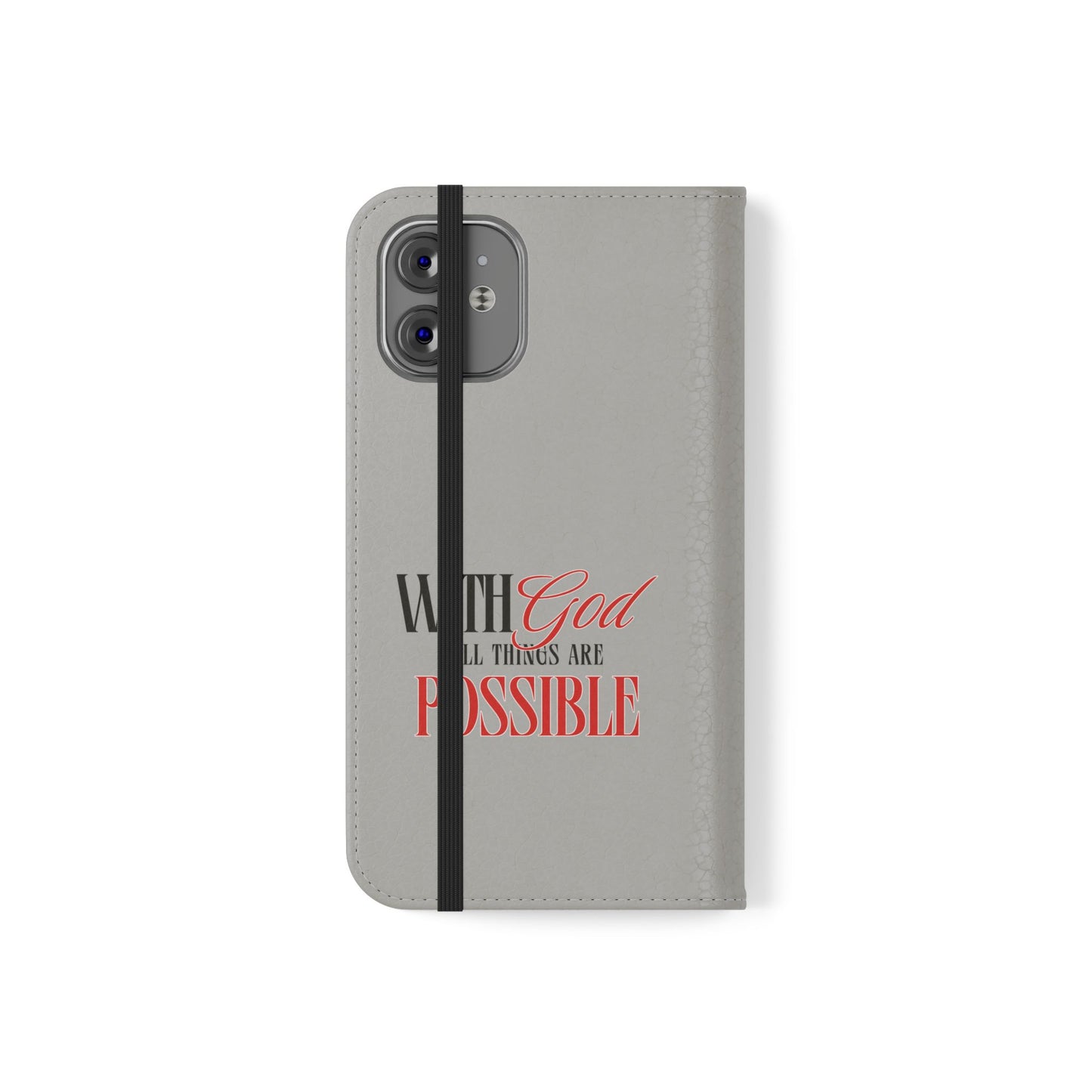 Inspirational Flip Case - "With God All Things Are Possible"