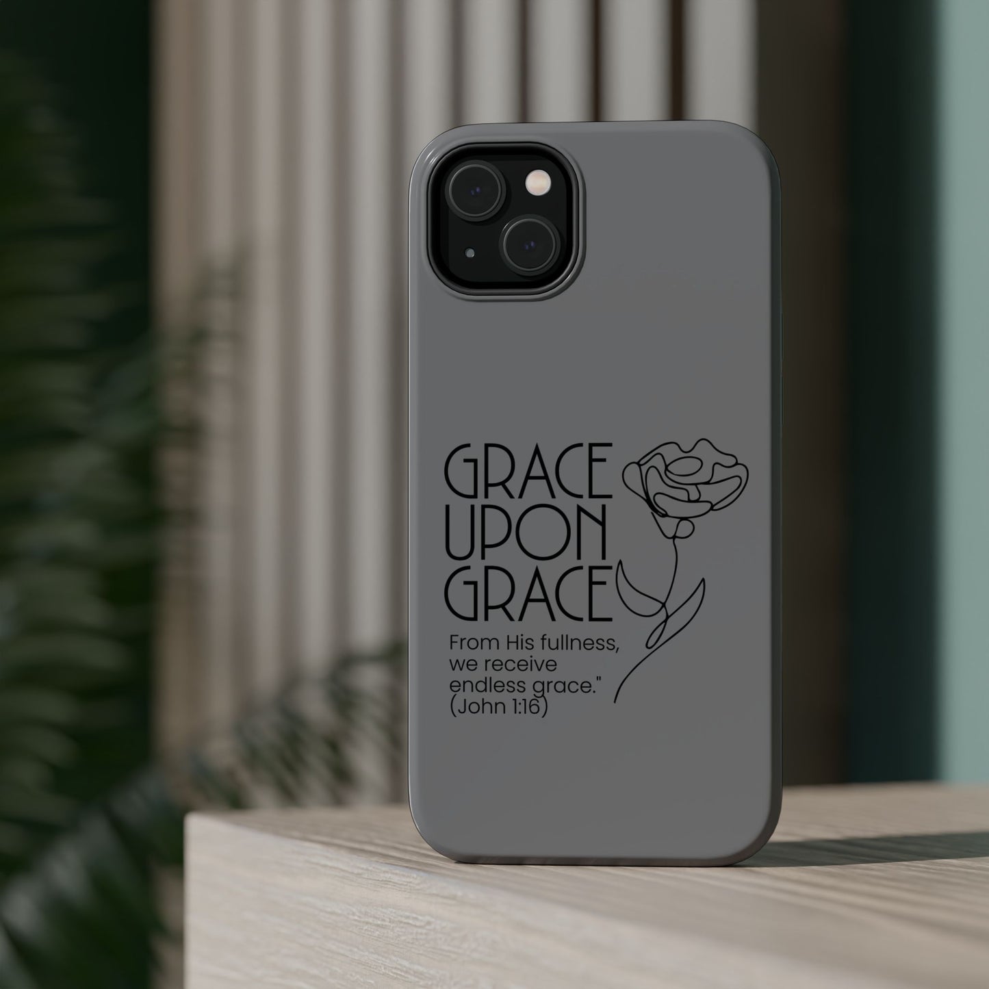 Inspirational Magnetic Phone Case - 'Grace Upon Grace' Design