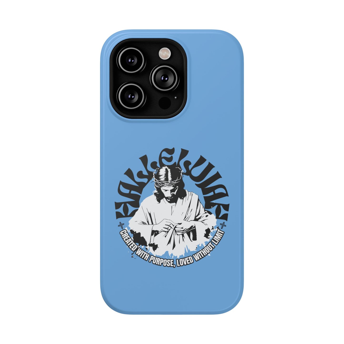 Durable Impact-Resistant Phone Case - 'Created with Purpose, Loved Without Limits' Design