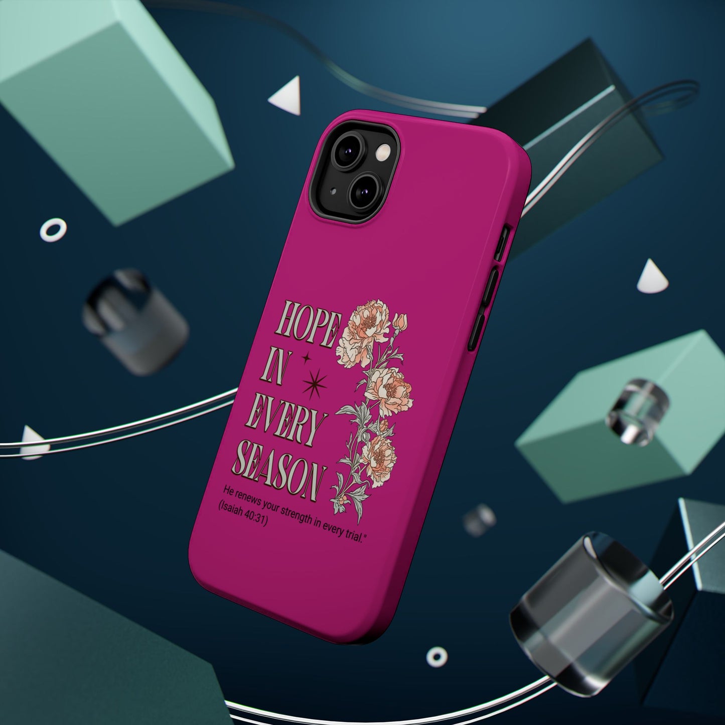 Inspirational Floral Magnetic Tough Case - "Hope in Every Season"
