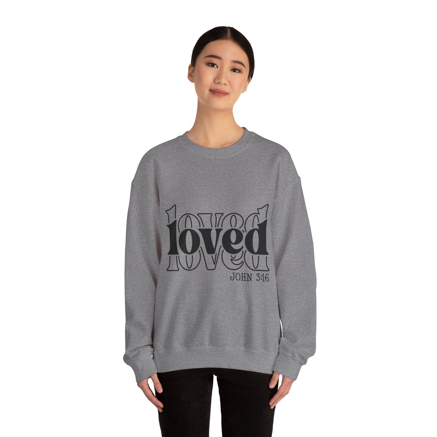 Loved Crewneck Sweatshirt | Cozy Christian Apparel, Perfect for Faith Events, Gift for Her, Church Outfits, Inspirational Fashion