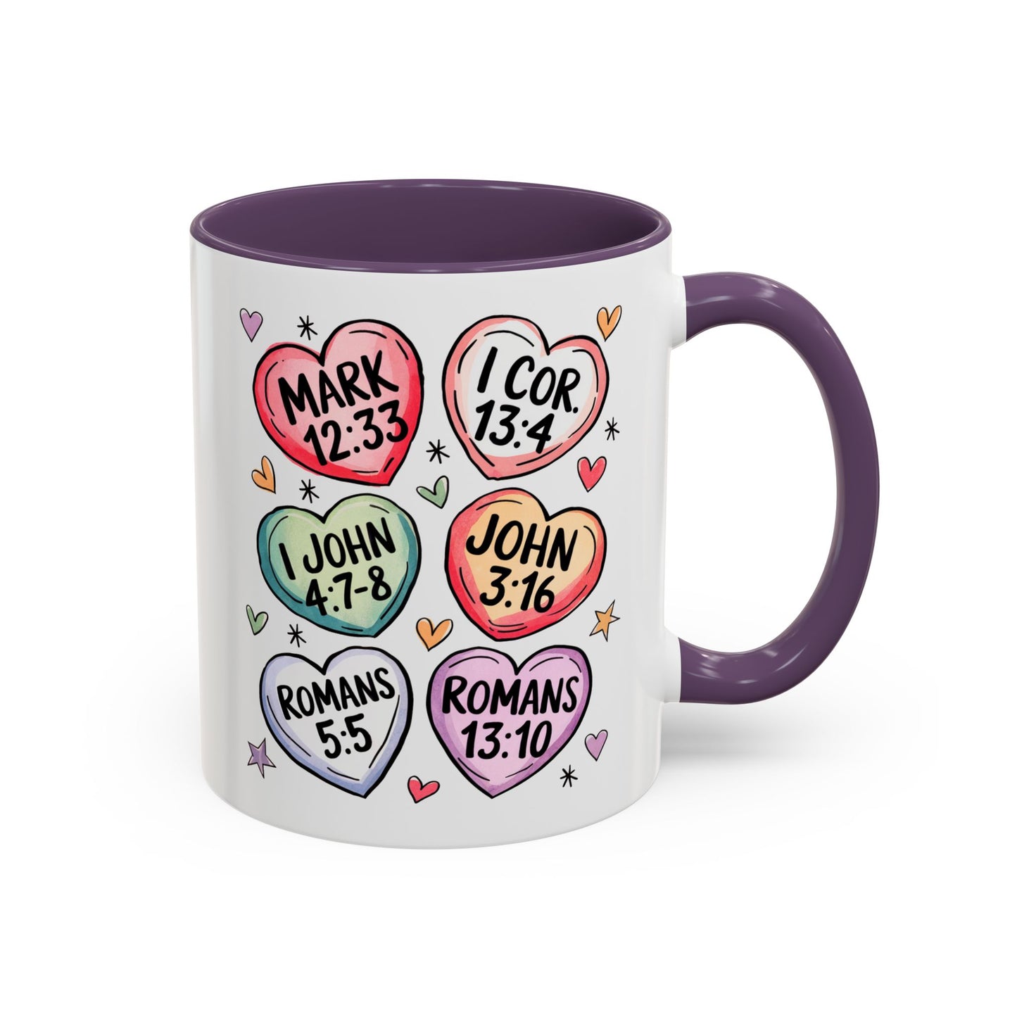 Colorful Bible Verse Coffee Mug | Cute Gift for Christians | Inspirational Drinkware | Heart Design | Faith-Based Tea Cups, Religious Gifts,