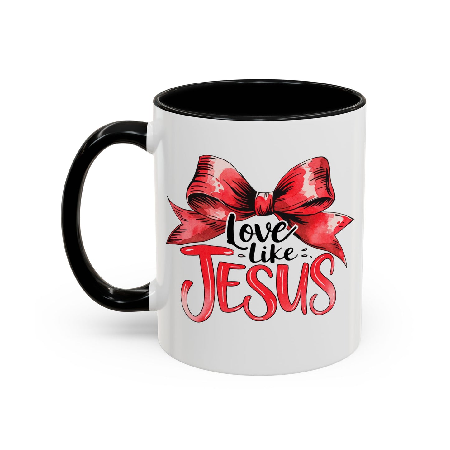 Love Like Jesus Accent Coffee Mug, Inspirational Gift, Unique Ceramic Mug, Christian Decor, Faith-Based Present, Daily Motivation