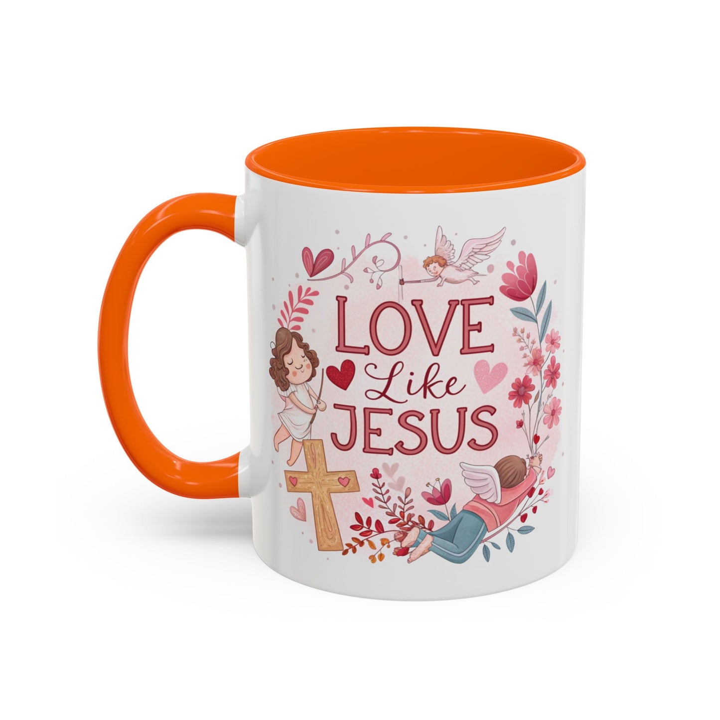 Inspirational Accent Coffee Mug - "Love Like Jesus" Design, Motivational Gift for Christians, Religious Home Decor, Unique Coffee Lover's