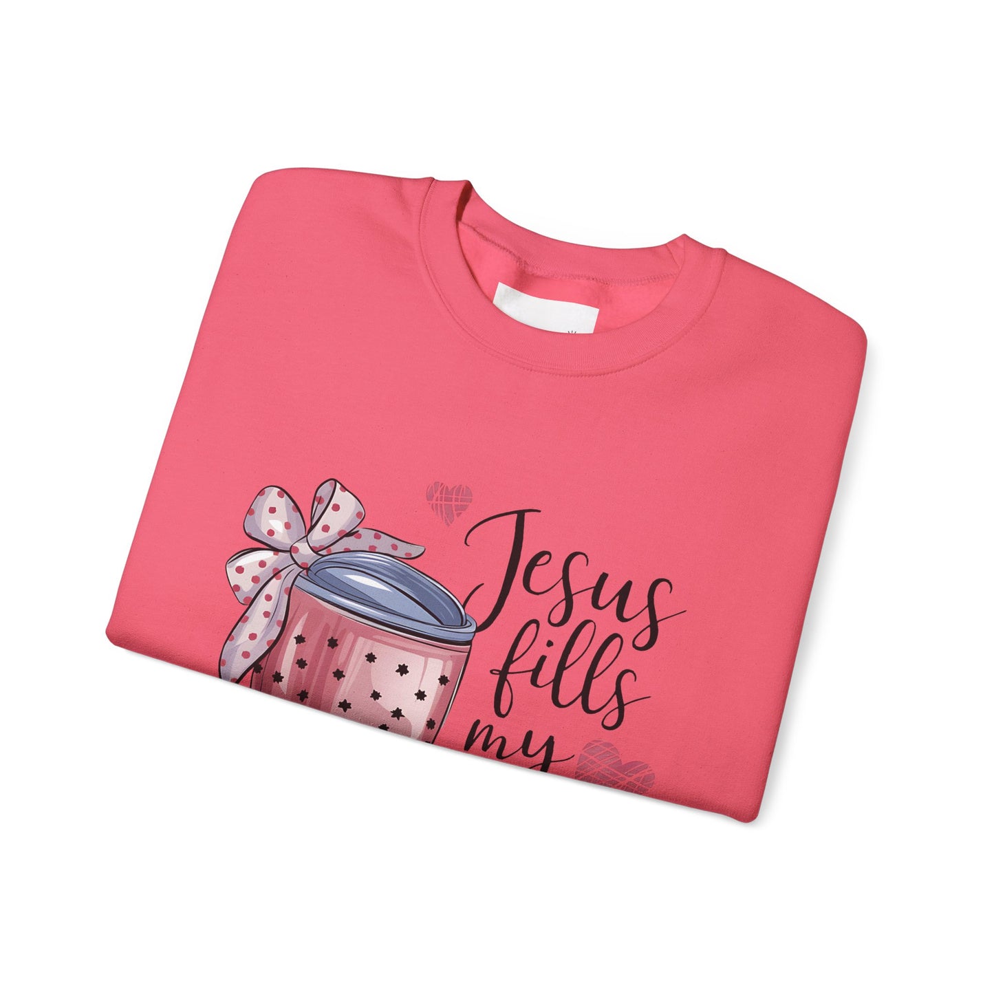 Inspirational Jesus Fills My Cup Sweatshirt, Cozy Christian Apparel, Faith-Based Gift, Religious Sweatshirt, Everyday Comfort