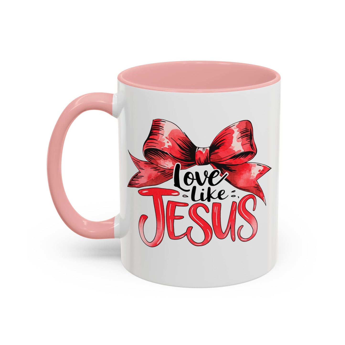 Love Like Jesus Accent Coffee Mug, Inspirational Gift, Unique Ceramic Mug, Christian Decor, Faith-Based Present, Daily Motivation