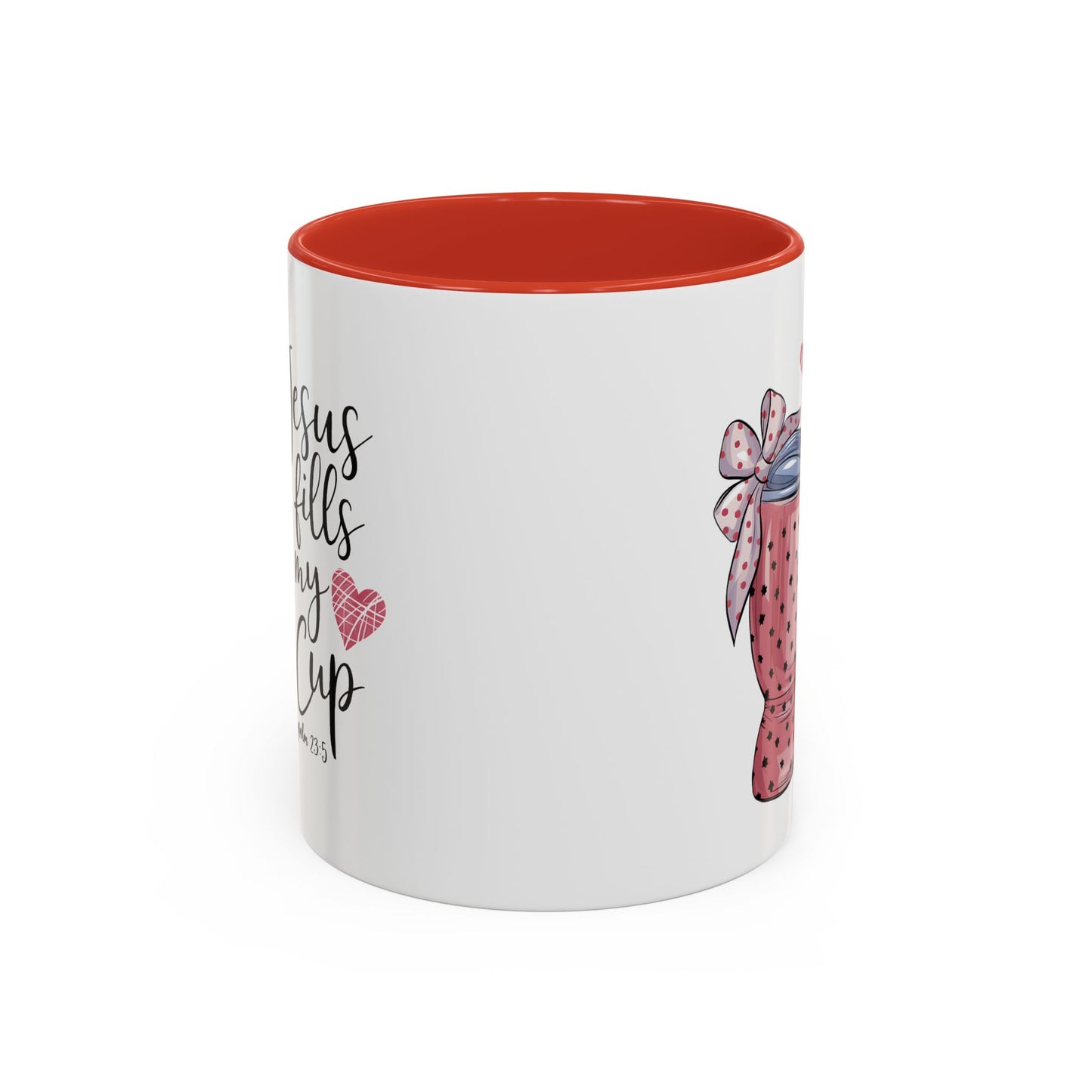 Inspirational Coffee Mug, Stylish Pink Polka Dot Design, Perfect for Christian Gifts, Motivational Drinkware, Home & Office Decor