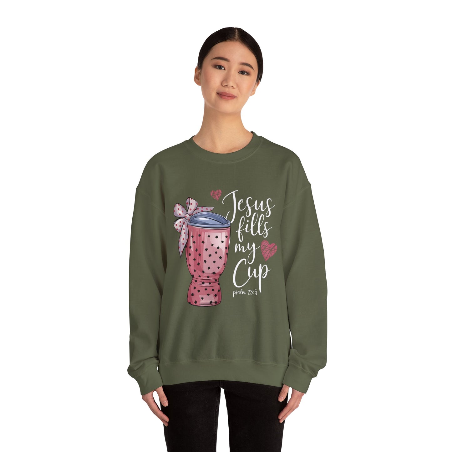 Inspirational Jesus Fills My Cup Sweatshirt, Cozy Christian Apparel, Faith-Based Gift, Religious Sweatshirt, Everyday Comfort