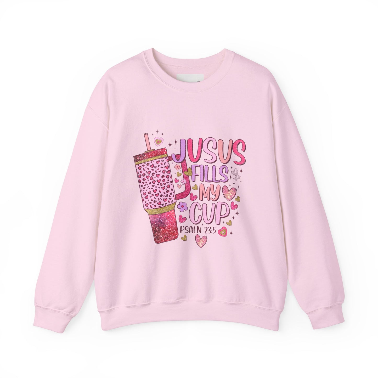 Inspirational Crewneck Sweatshirt - Jesus Fills My Cup, Cozy Faith Apparel, Christian Gift, Spiritual Sweater, Birthday Present, Church