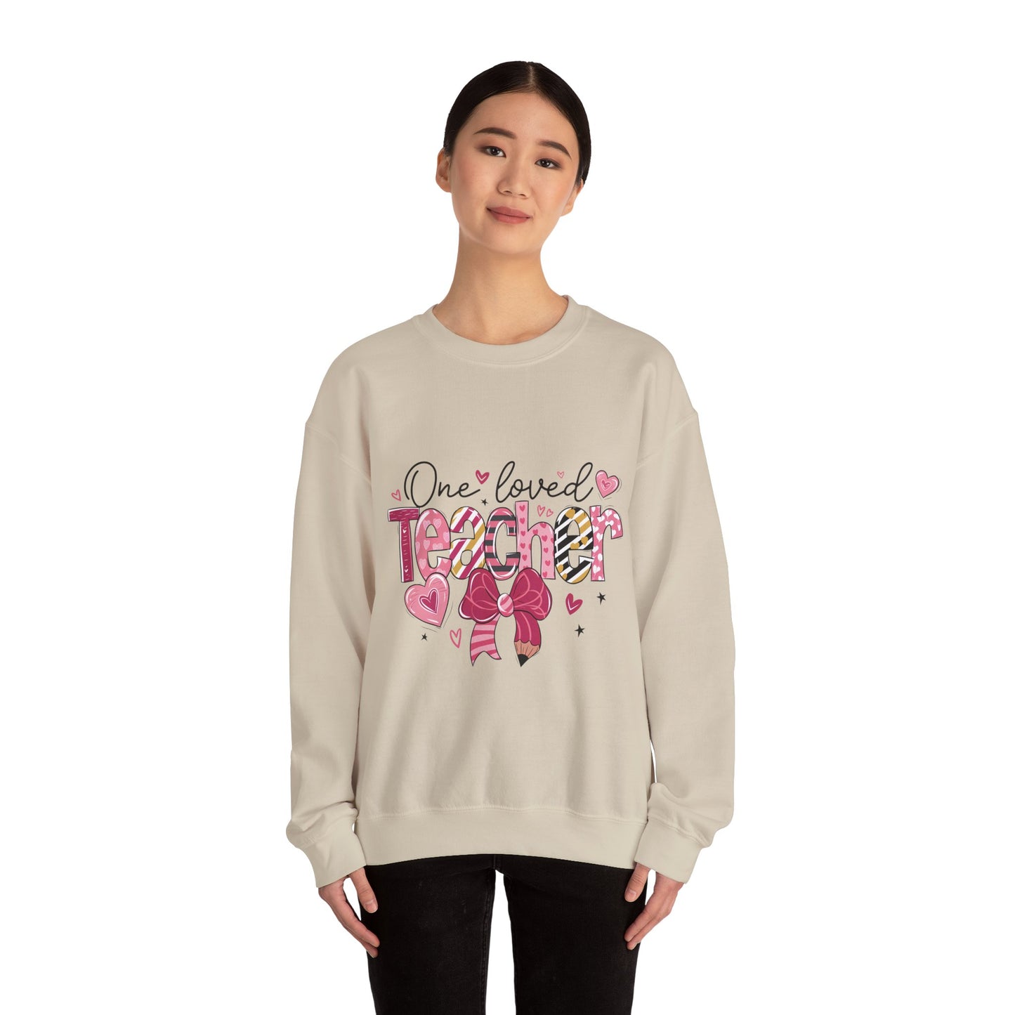 One Loved Teacher Sweatshirt, Gift for Teacher, Educational Apparel, Teacher Appreciation, Classroom Style, Unisex Crewneck