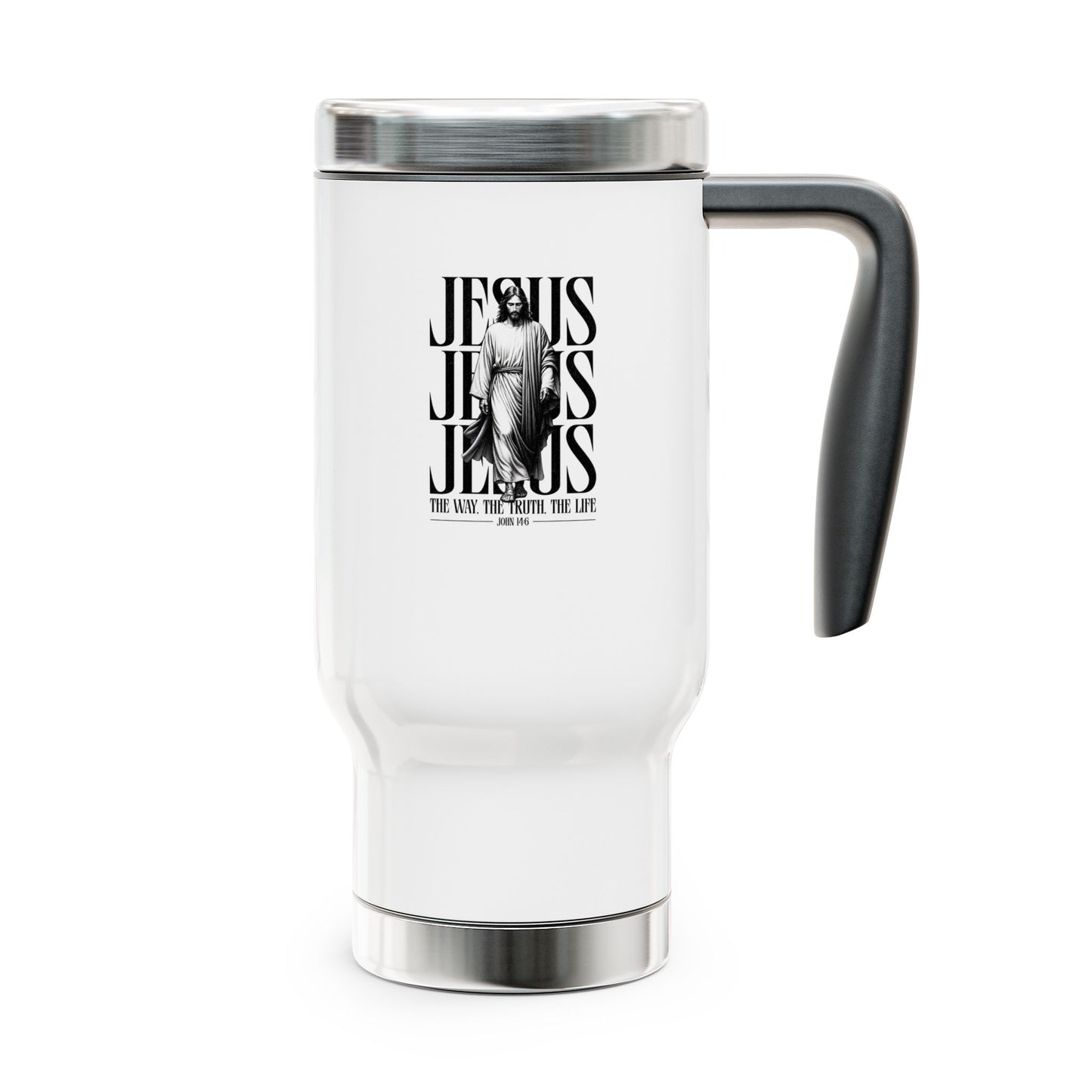 Inspirational Stainless Steel Travel Mug – "Jesus: The Way, The Truth, The Life" - Perfect for Everyday Motivation and Faith Sharing