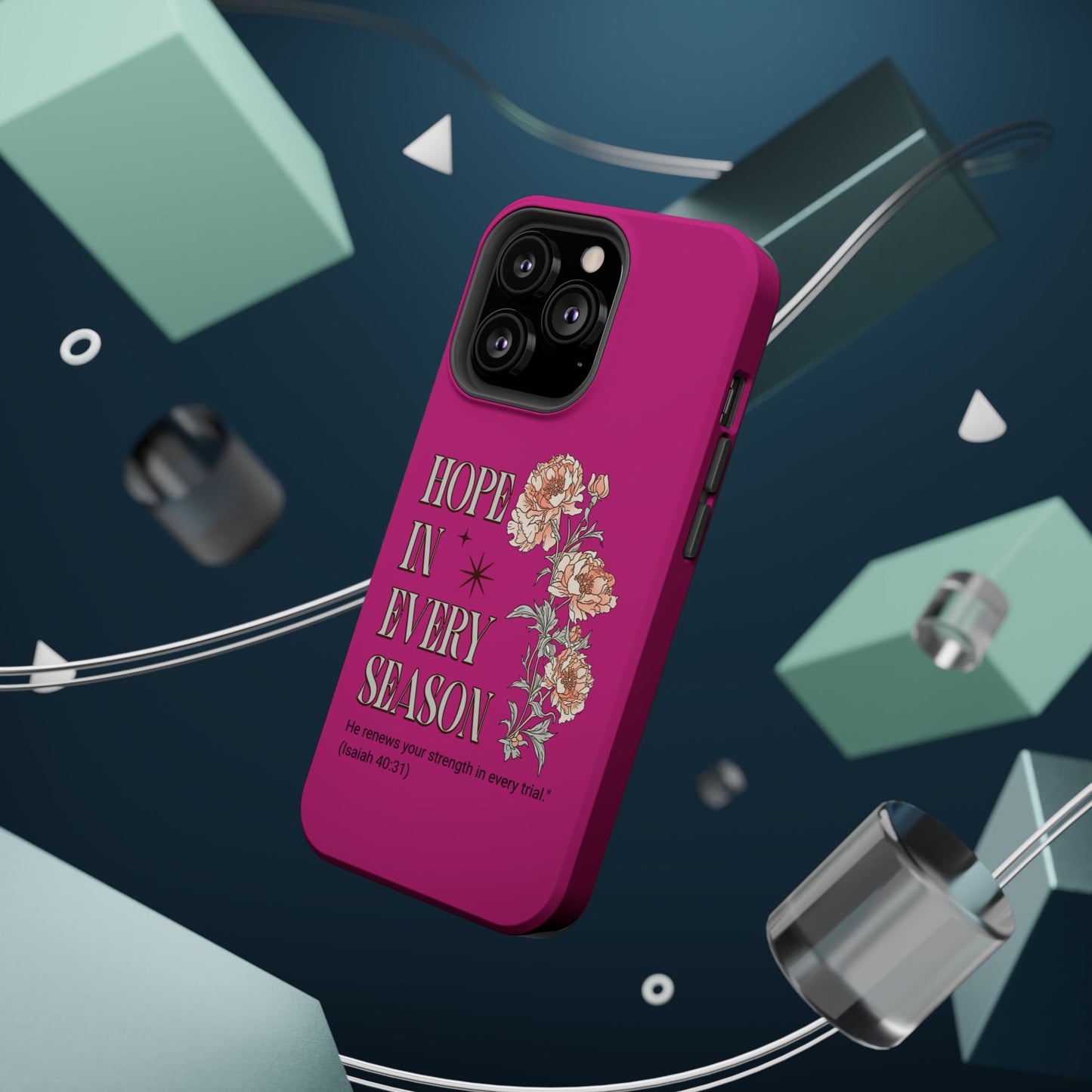 Inspirational Floral Magnetic Tough Case - "Hope in Every Season"