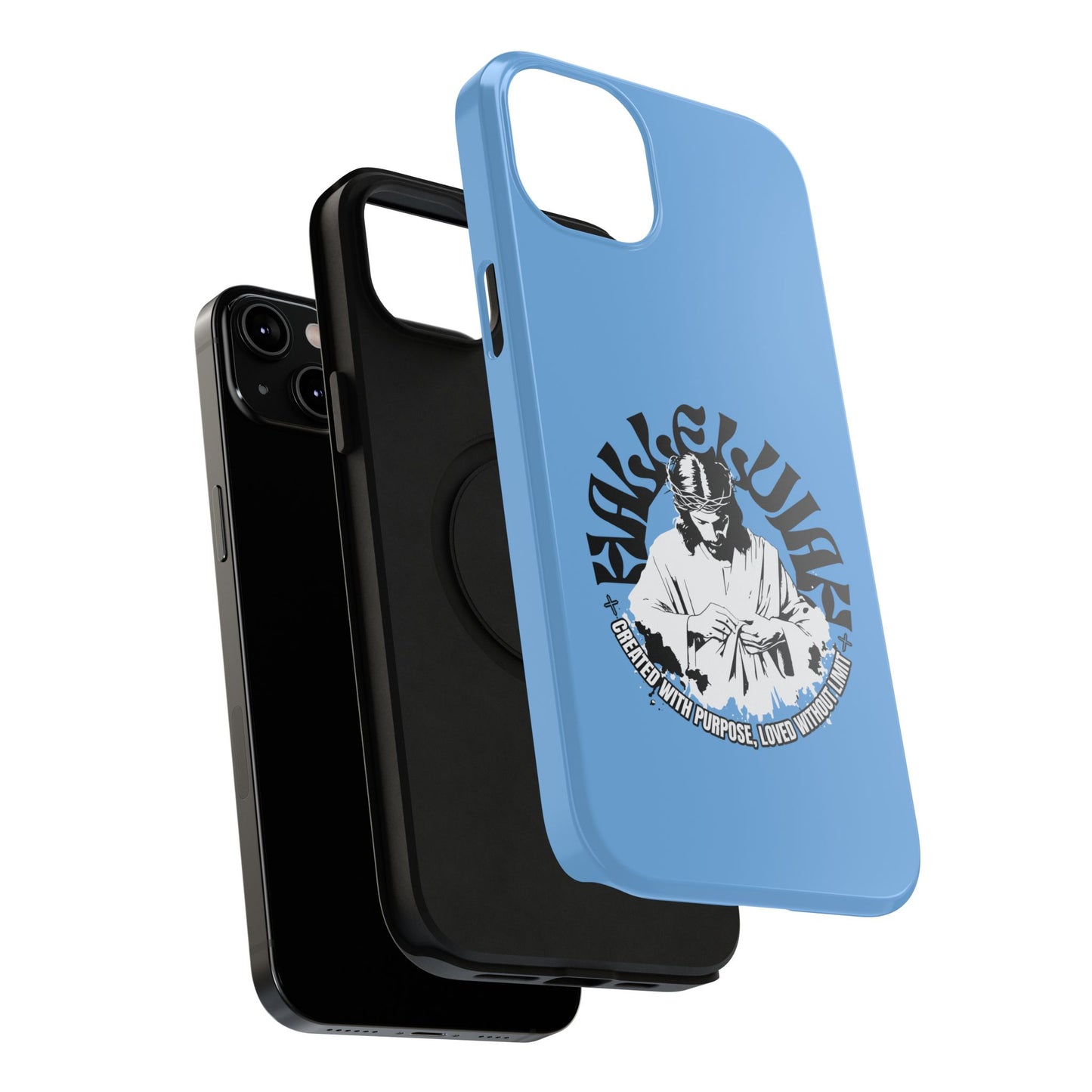 Durable Impact-Resistant Phone Case - 'Created with Purpose, Loved Without Limits' Design