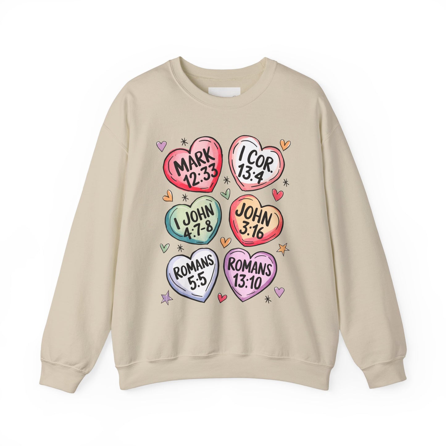 Faith & Love Crewneck Sweatshirt, Cozy Scripture Sweatshirt for Religious Gatherings, Inspirational Gift, Church Outing, Daily Comfort