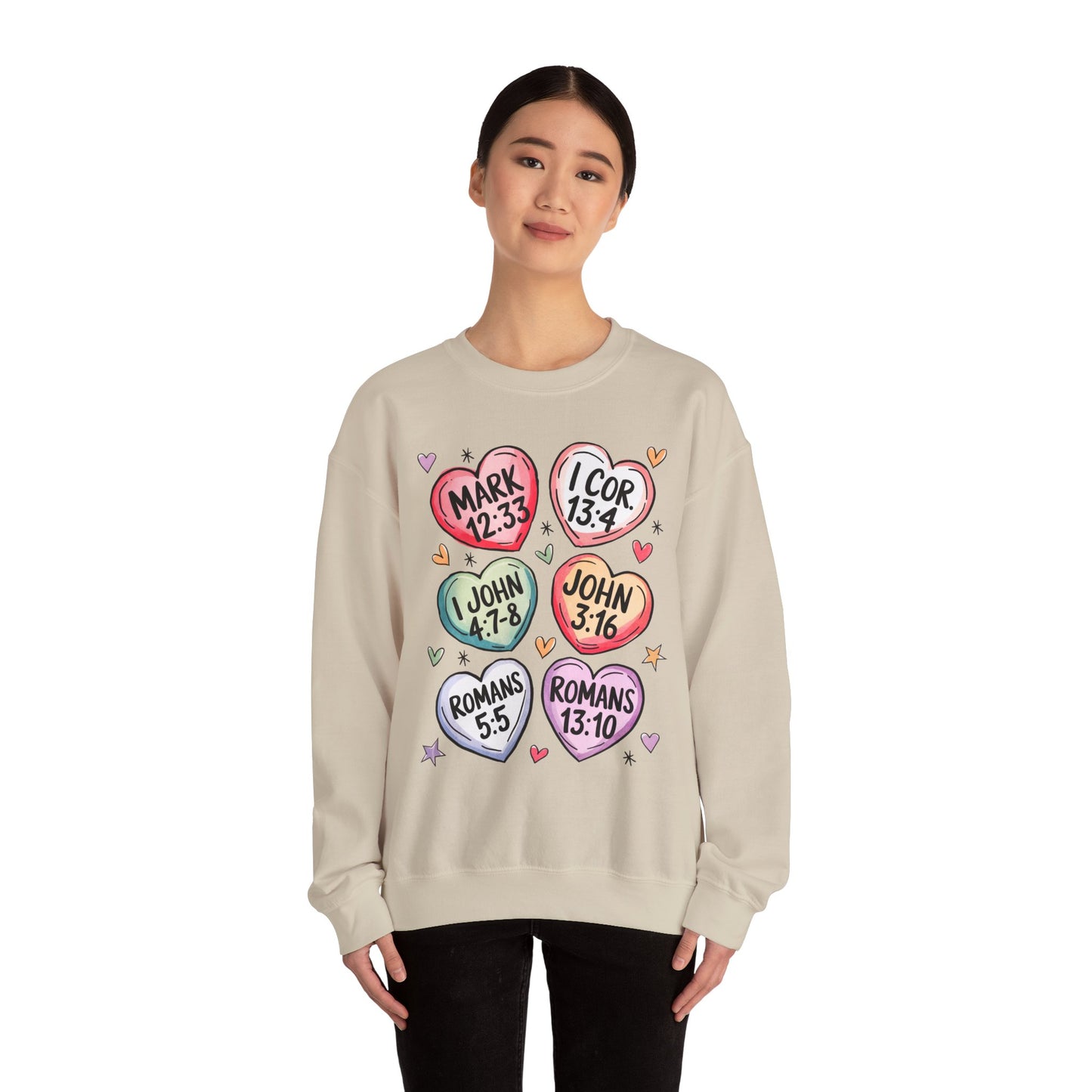 Faith & Love Crewneck Sweatshirt, Cozy Scripture Sweatshirt for Religious Gatherings, Inspirational Gift, Church Outing, Daily Comfort