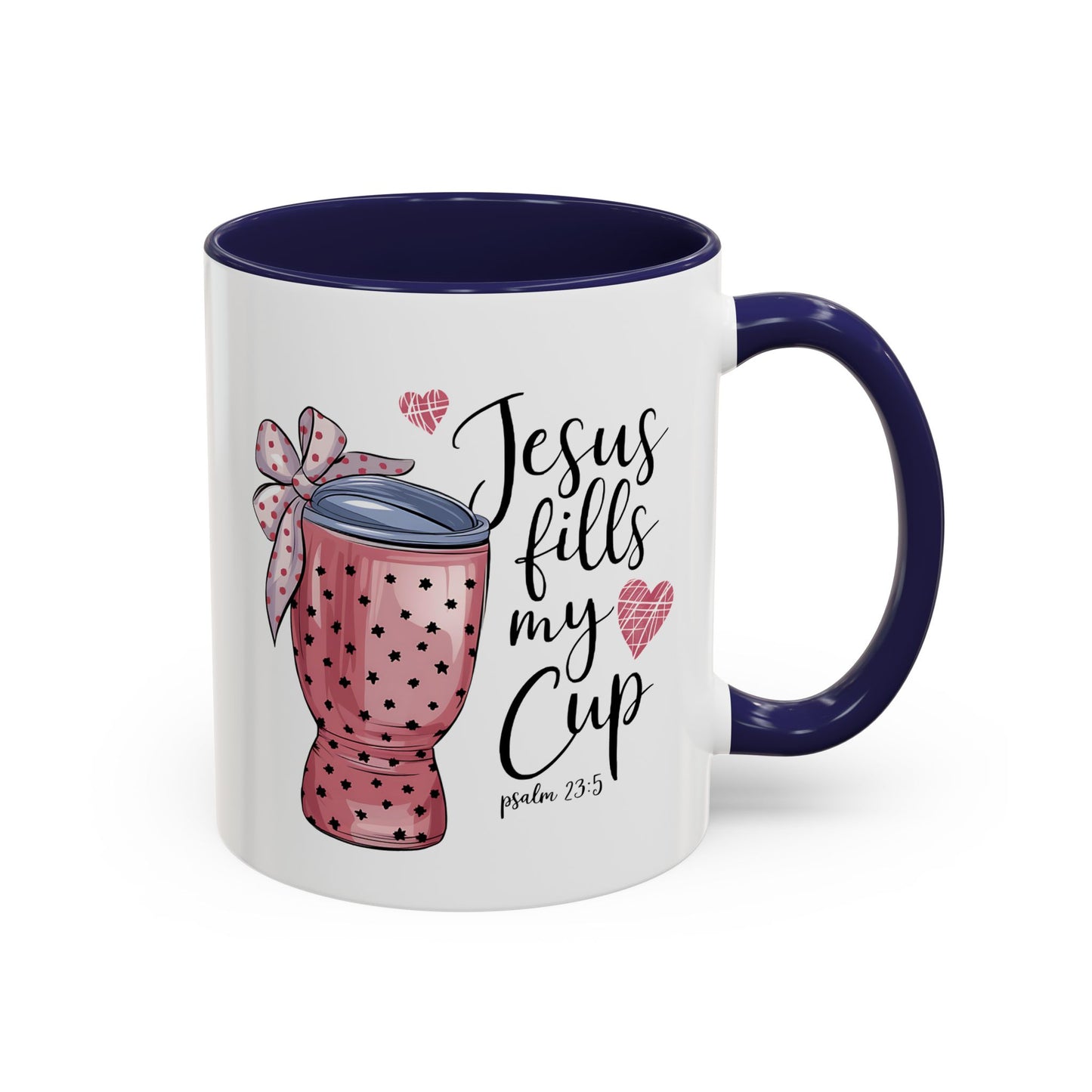 Inspirational Coffee Mug, Stylish Pink Polka Dot Design, Perfect for Christian Gifts, Motivational Drinkware, Home & Office Decor