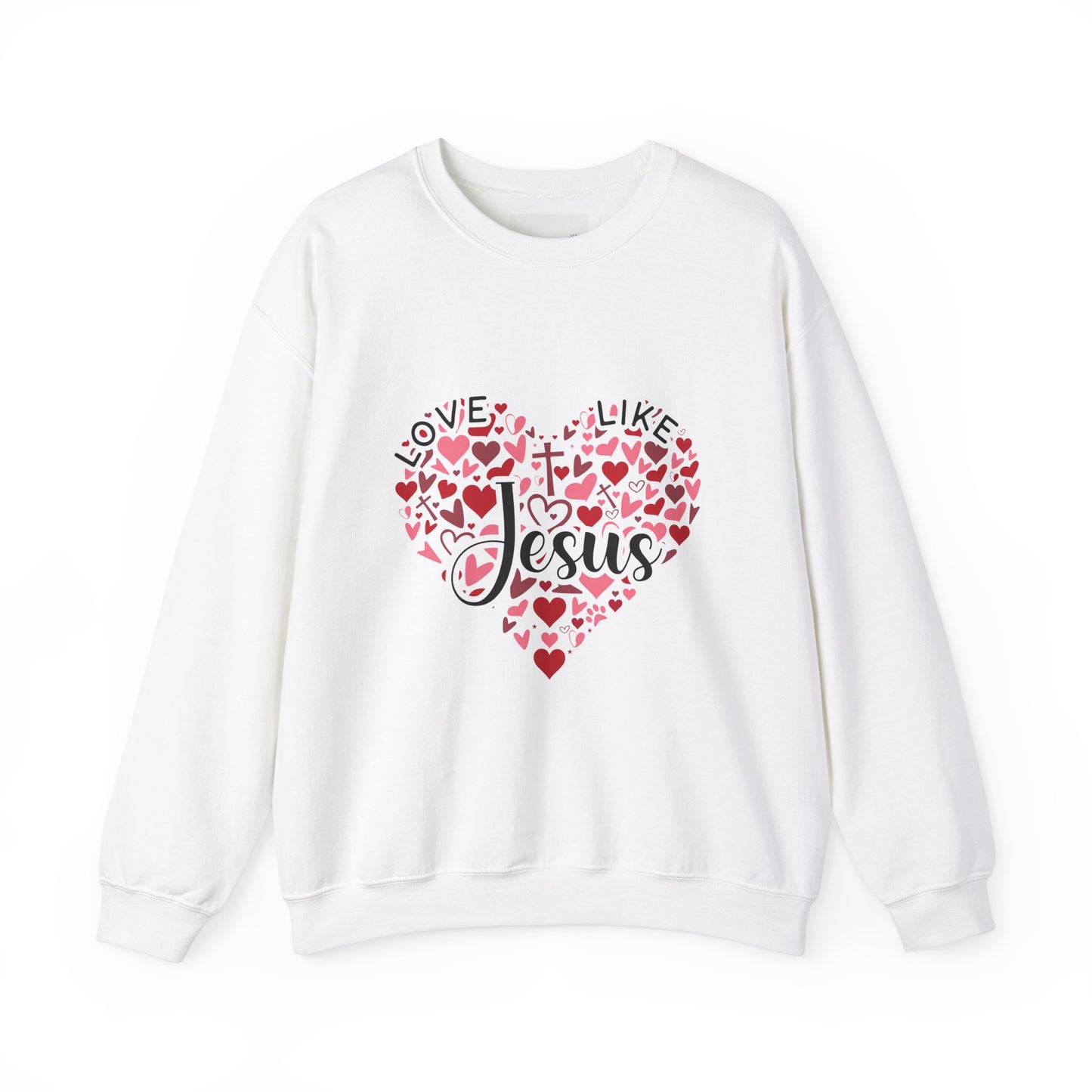 Love Like Jesus Crewneck Sweatshirt Faith Fashion, Religious Apparel, Christian Gifts, Heart Design, Cozy Casual Wear, Perfect for