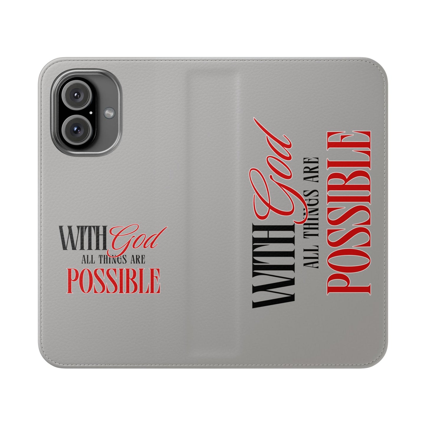Inspirational Flip Case - "With God All Things Are Possible"