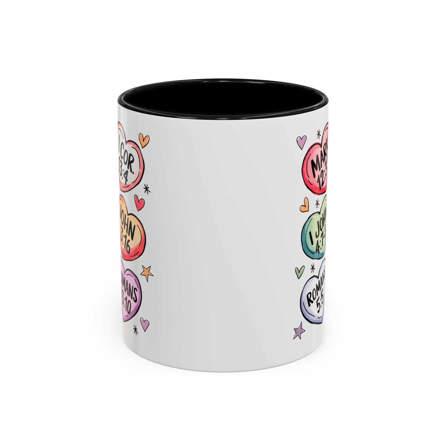 Colorful Bible Verse Coffee Mug | Cute Gift for Christians | Inspirational Drinkware | Heart Design | Faith-Based Tea Cups, Religious Gifts,