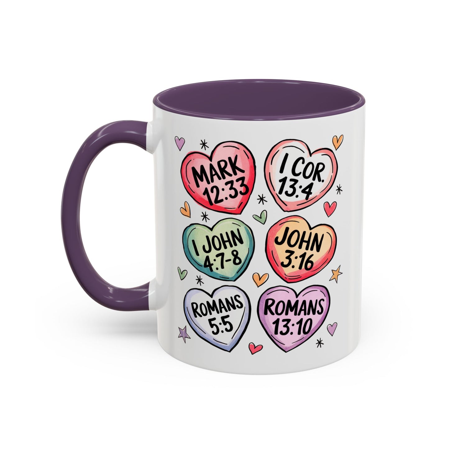 Colorful Bible Verse Coffee Mug | Cute Gift for Christians | Inspirational Drinkware | Heart Design | Faith-Based Tea Cups, Religious Gifts,
