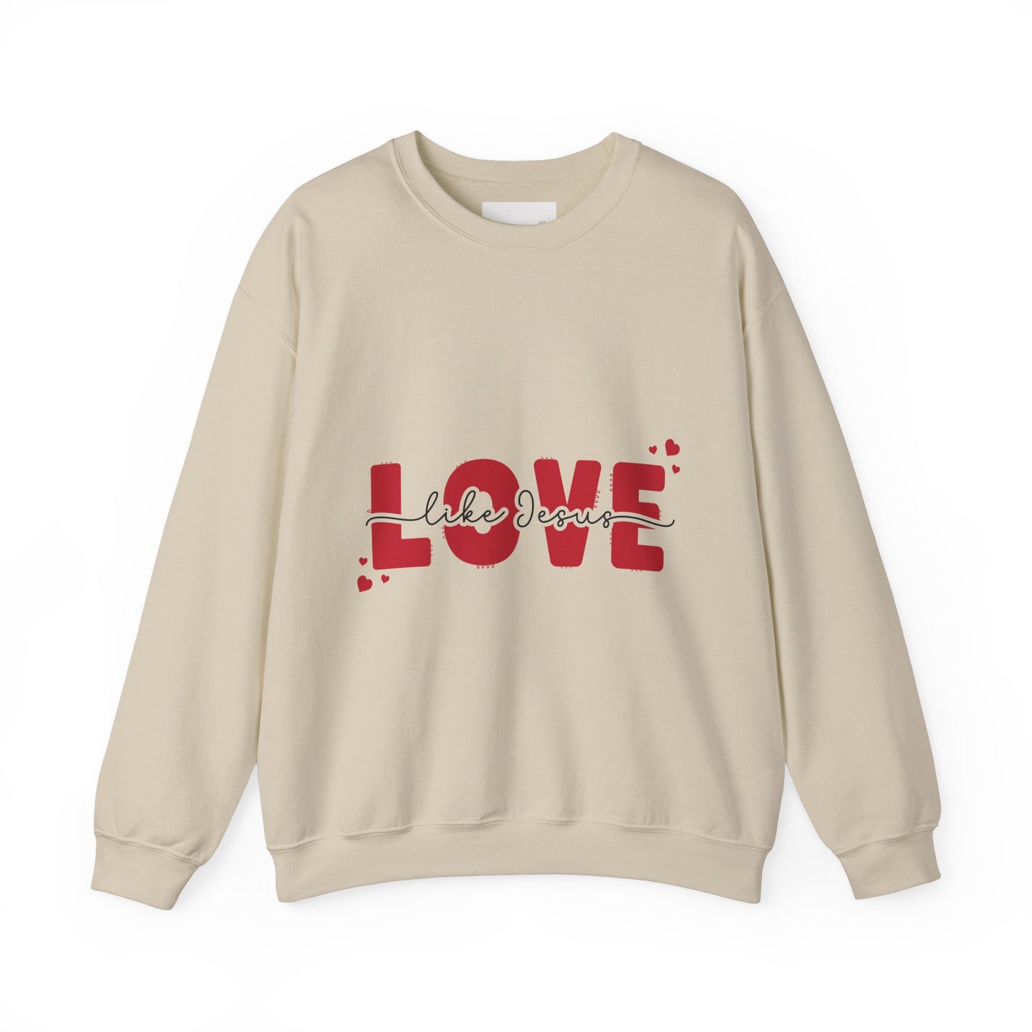 Love Like Jesus Crewneck Sweatshirt - Cozy Christian Apparel for Everyday Faith, Perfect for Gifts, Church Events, Valentine's Day