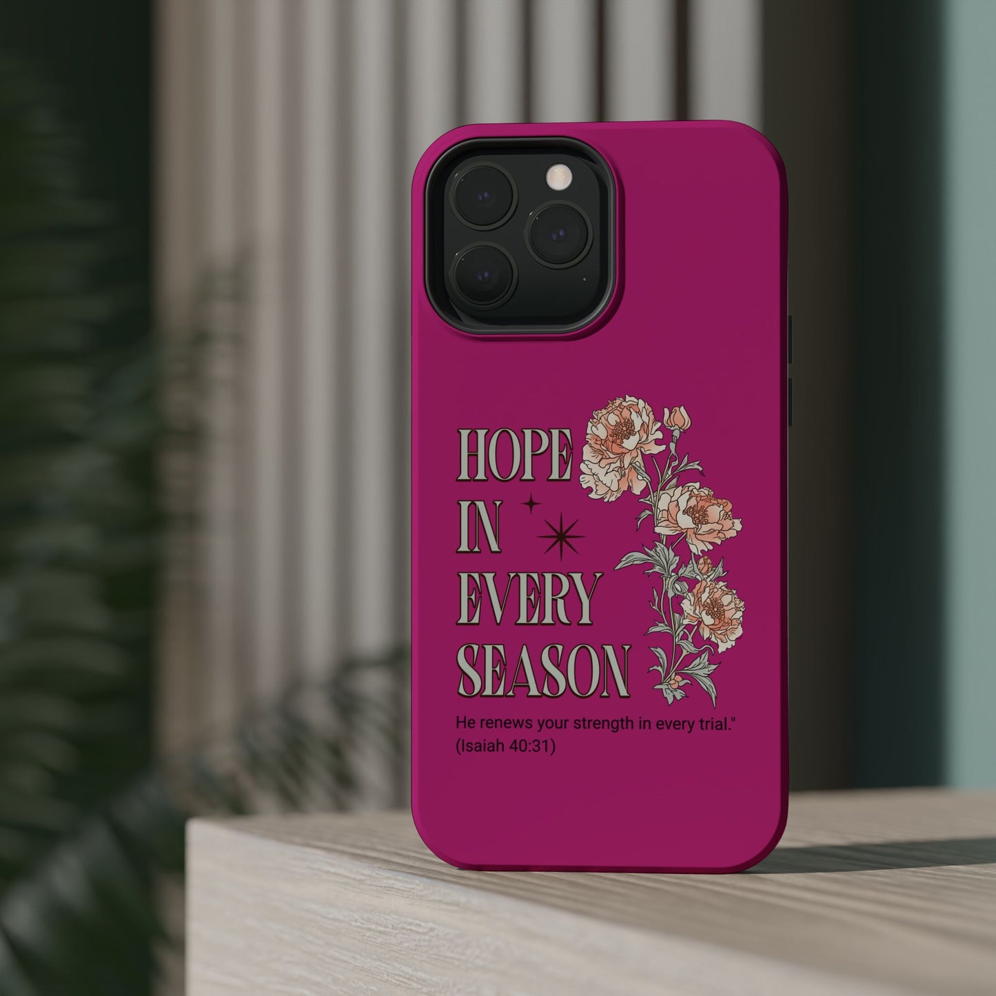 Inspirational Floral Magnetic Tough Case - "Hope in Every Season"