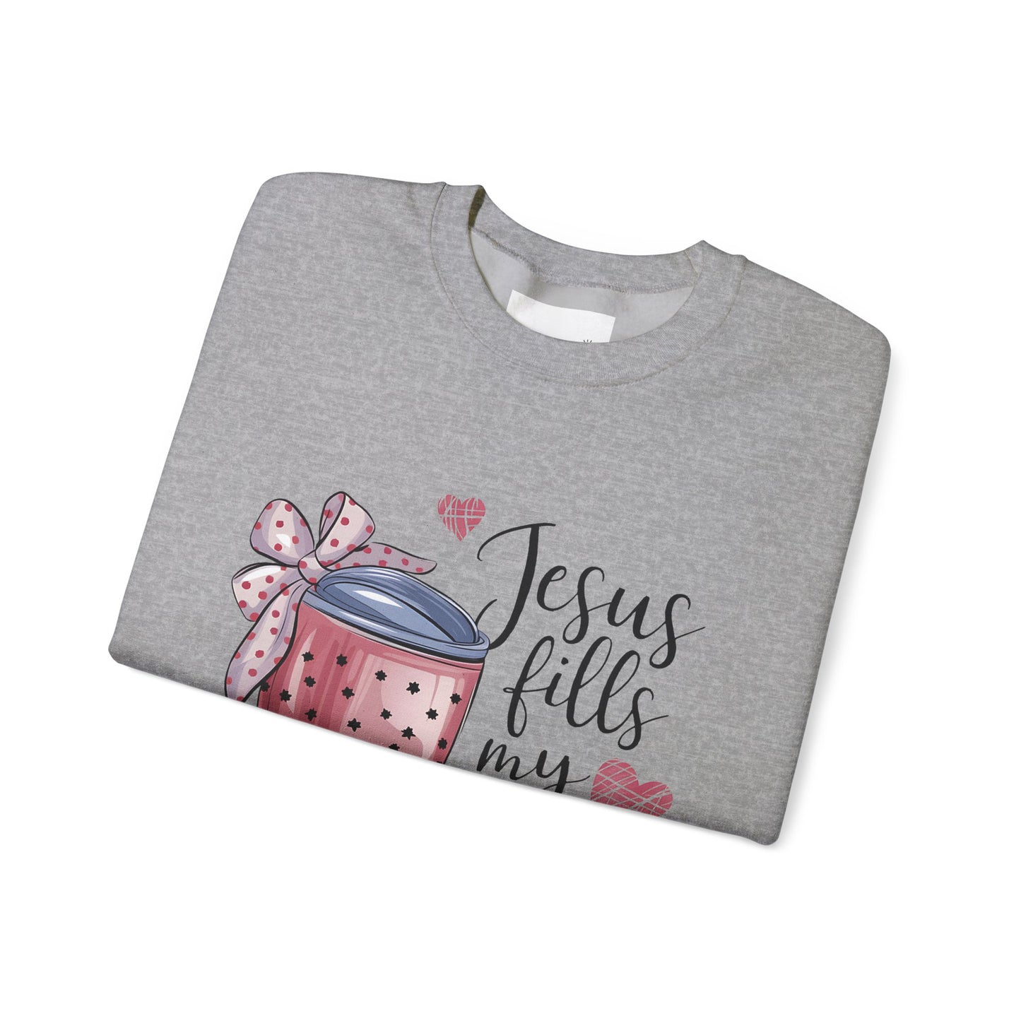 Inspirational Jesus Fills My Cup Sweatshirt, Cozy Christian Apparel, Faith-Based Gift, Religious Sweatshirt, Everyday Comfort