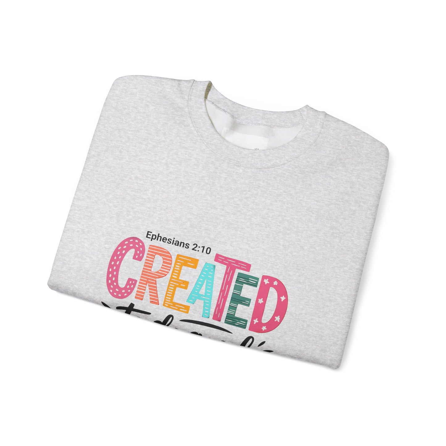 Inspirational Crewneck Sweatshirt, Motivational Gift, Ephesians 2:10, Cozy Apparel, Comfort Wear, Faith-based Fashion