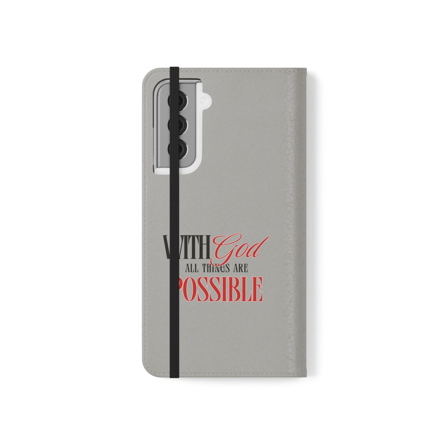 Inspirational Flip Case - "With God All Things Are Possible"