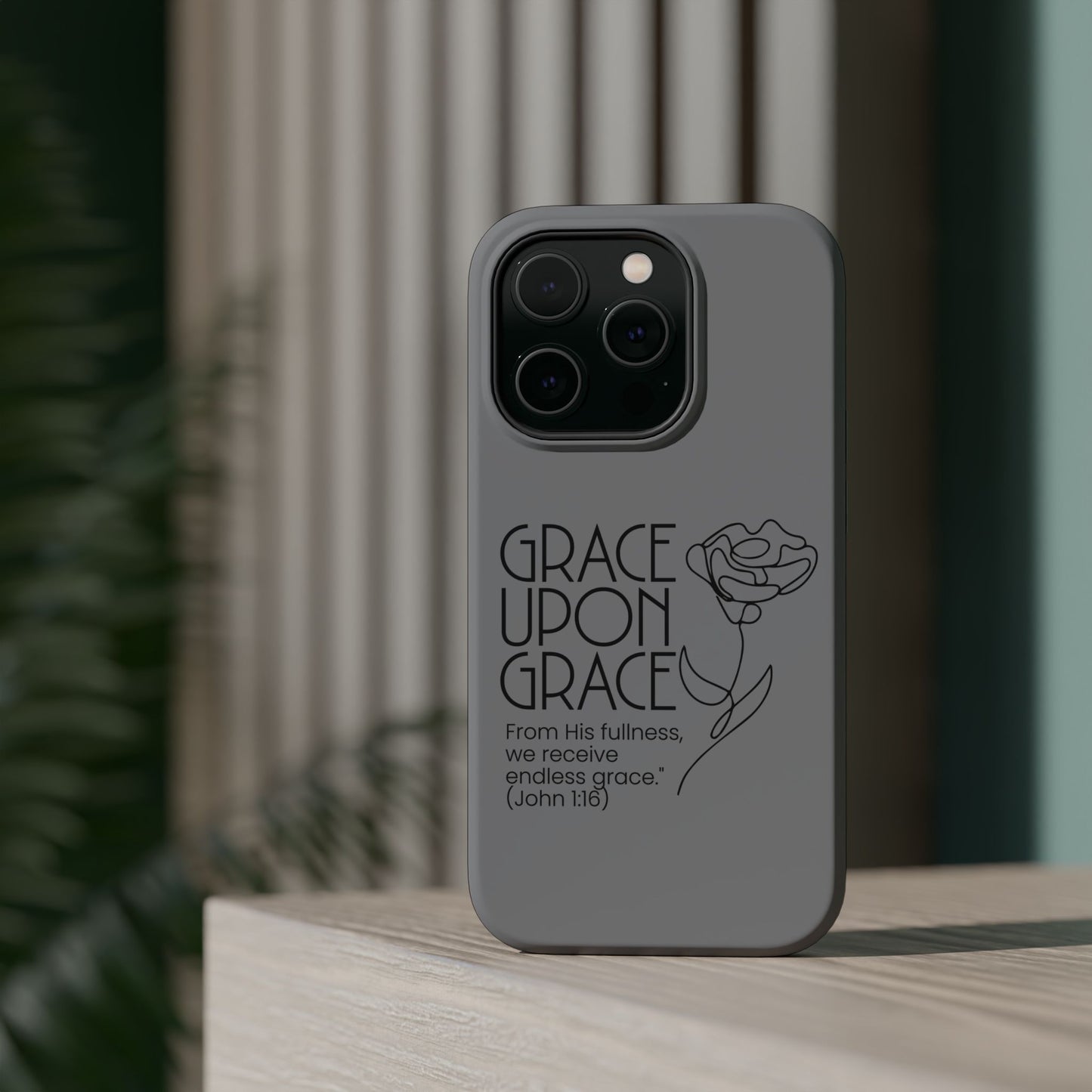 Inspirational Magnetic Phone Case - 'Grace Upon Grace' Design