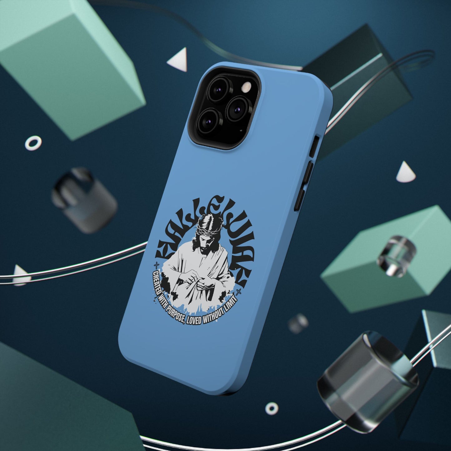 Durable Impact-Resistant Phone Case - 'Created with Purpose, Loved Without Limits' Design