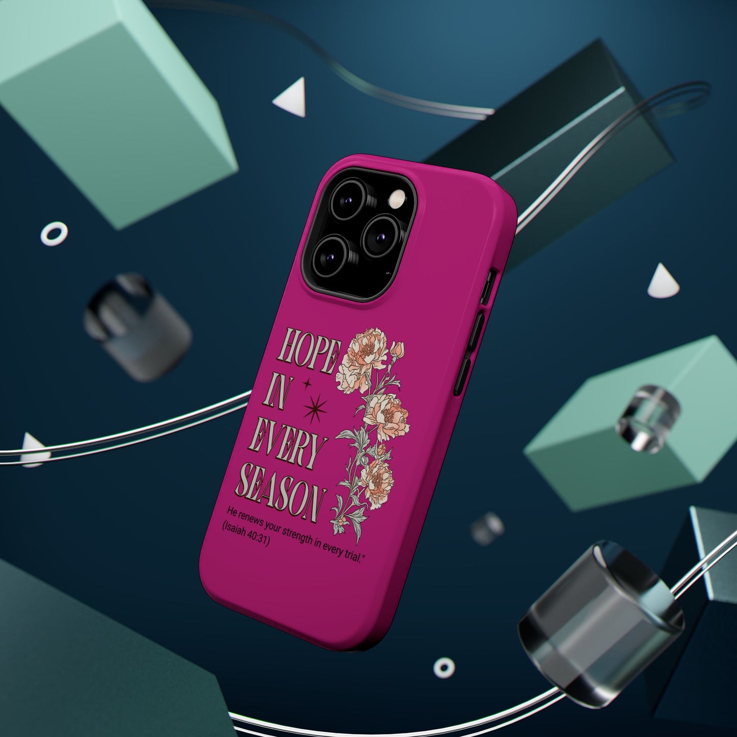 Inspirational Floral Magnetic Tough Case - "Hope in Every Season"