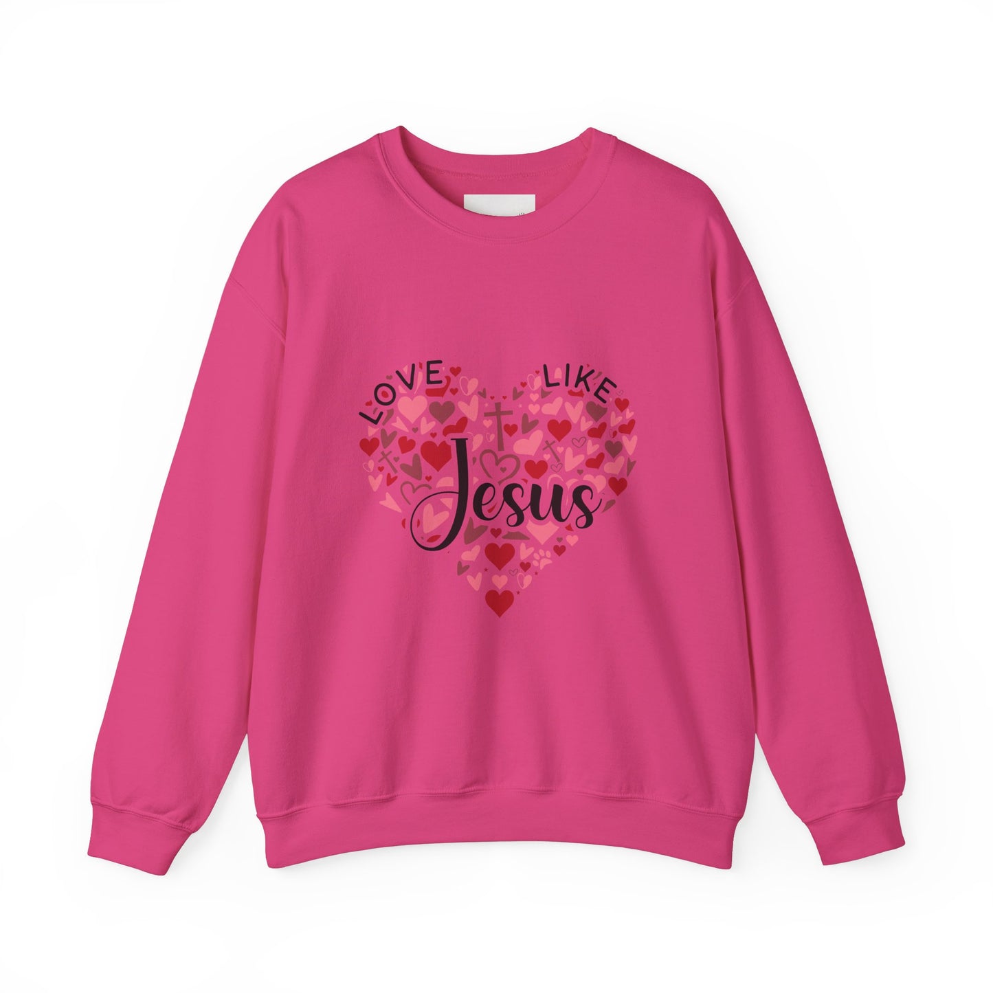 Love Like Jesus Crewneck Sweatshirt Faith Fashion, Religious Apparel, Christian Gifts, Heart Design, Cozy Casual Wear, Perfect for