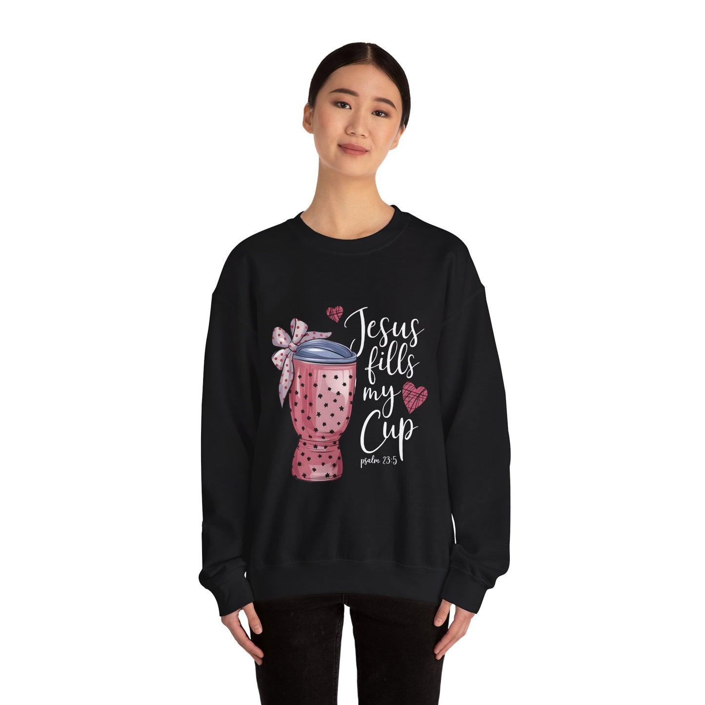 Inspirational Jesus Fills My Cup Sweatshirt, Cozy Christian Apparel, Faith-Based Gift, Religious Sweatshirt, Everyday Comfort
