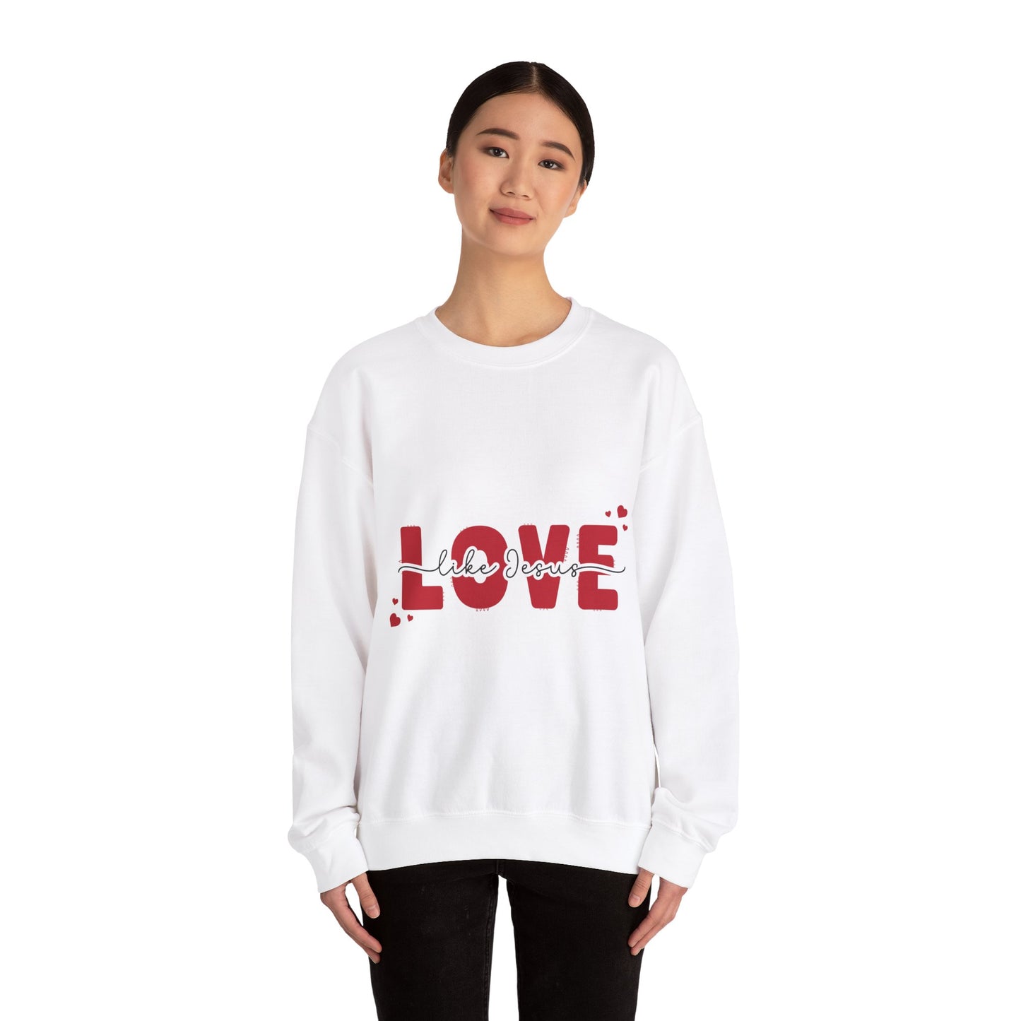 Love Like Jesus Crewneck Sweatshirt - Cozy Christian Apparel for Everyday Faith, Perfect for Gifts, Church Events, Valentine's Day