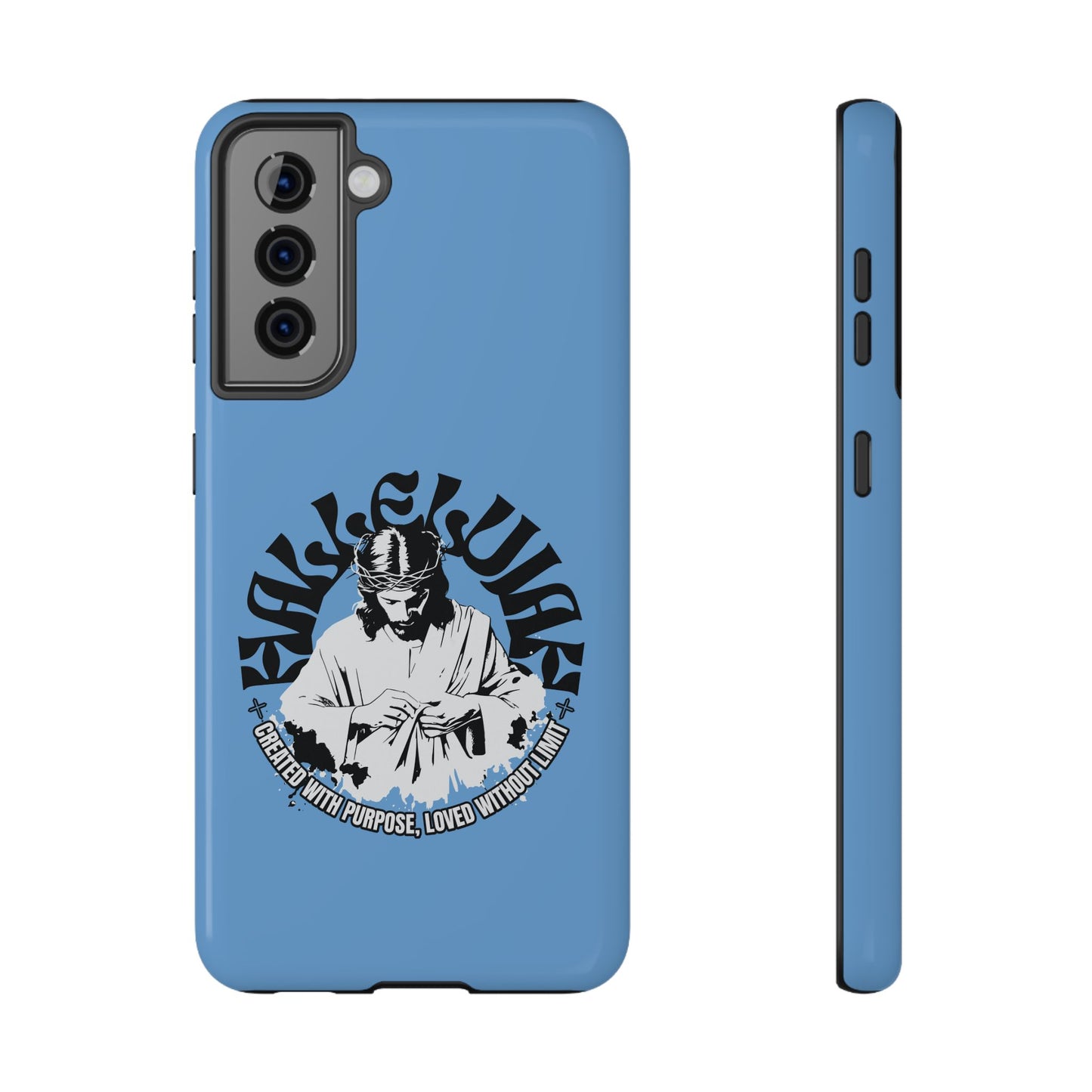 Durable Impact-Resistant Phone Case - 'Created with Purpose, Loved Without Limits' Design