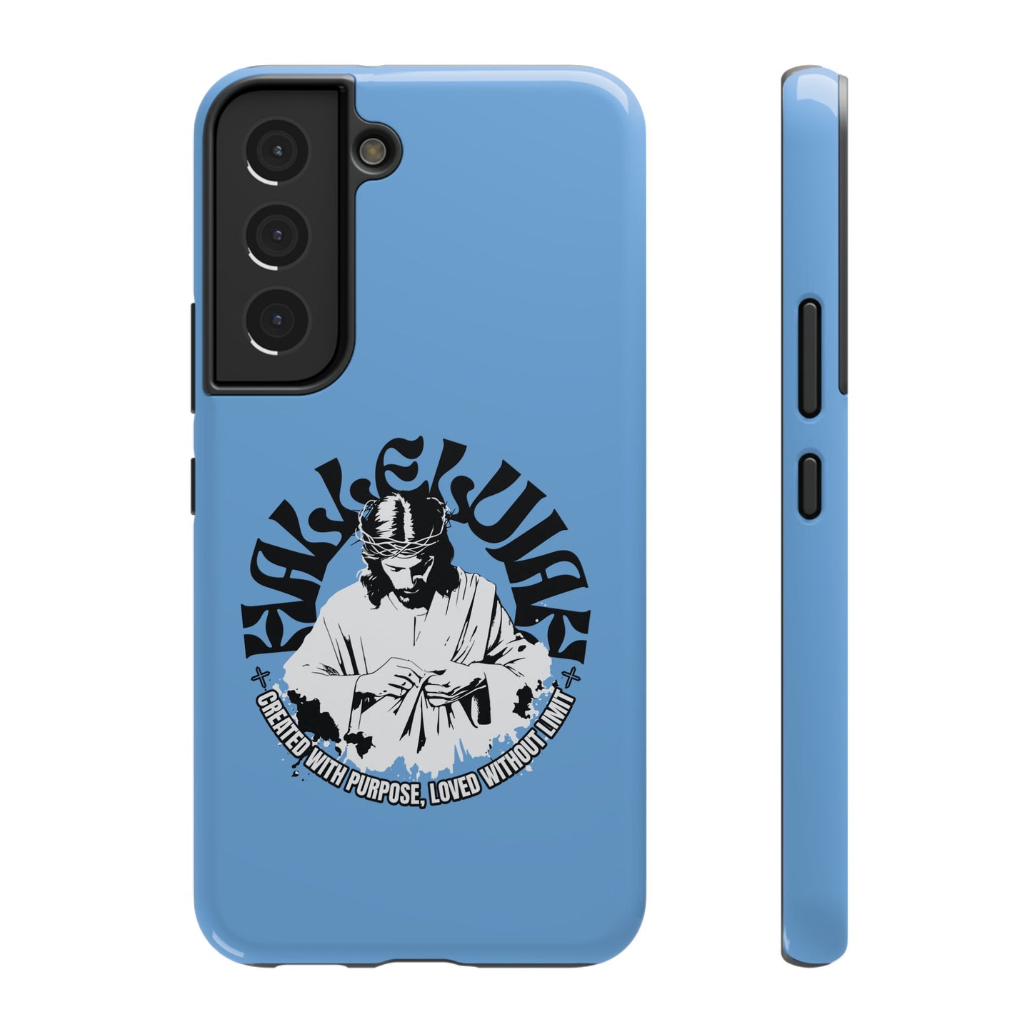 Durable Impact-Resistant Phone Case - 'Created with Purpose, Loved Without Limits' Design