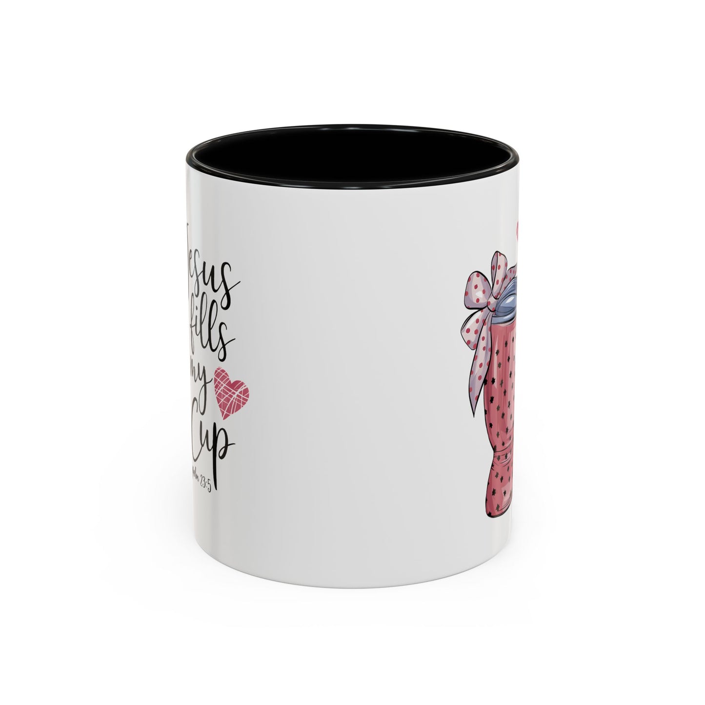 Inspirational Coffee Mug, Stylish Pink Polka Dot Design, Perfect for Christian Gifts, Motivational Drinkware, Home & Office Decor