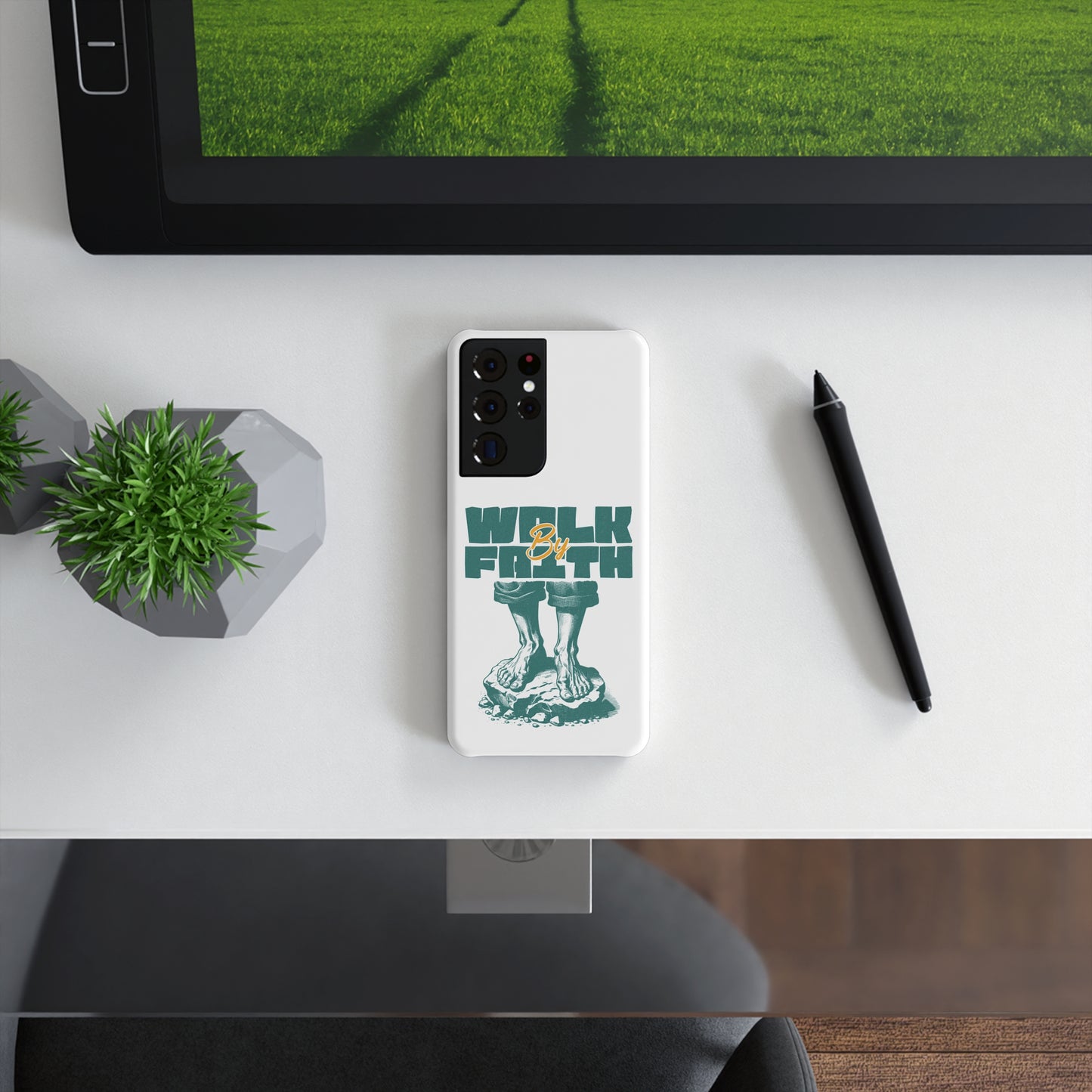 Inspirational Slim Snap Case - "Walk By Faith" Mobile Cover